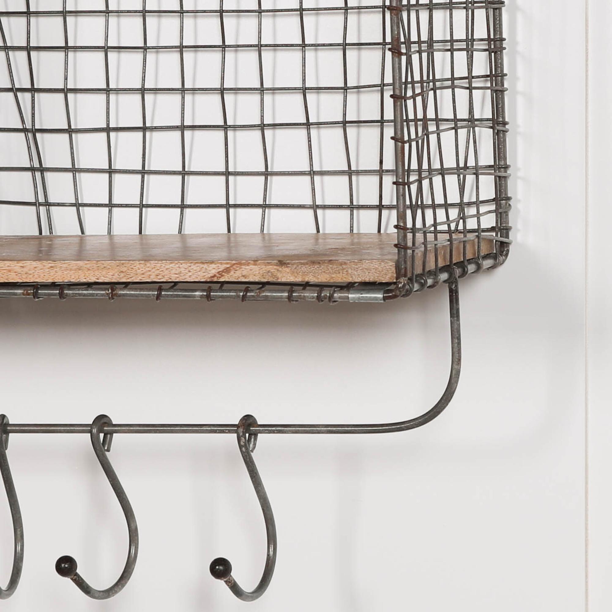 Product photograph of Wire 3 Compartment Wall Shelf Hooks from Choice Furniture Superstore.