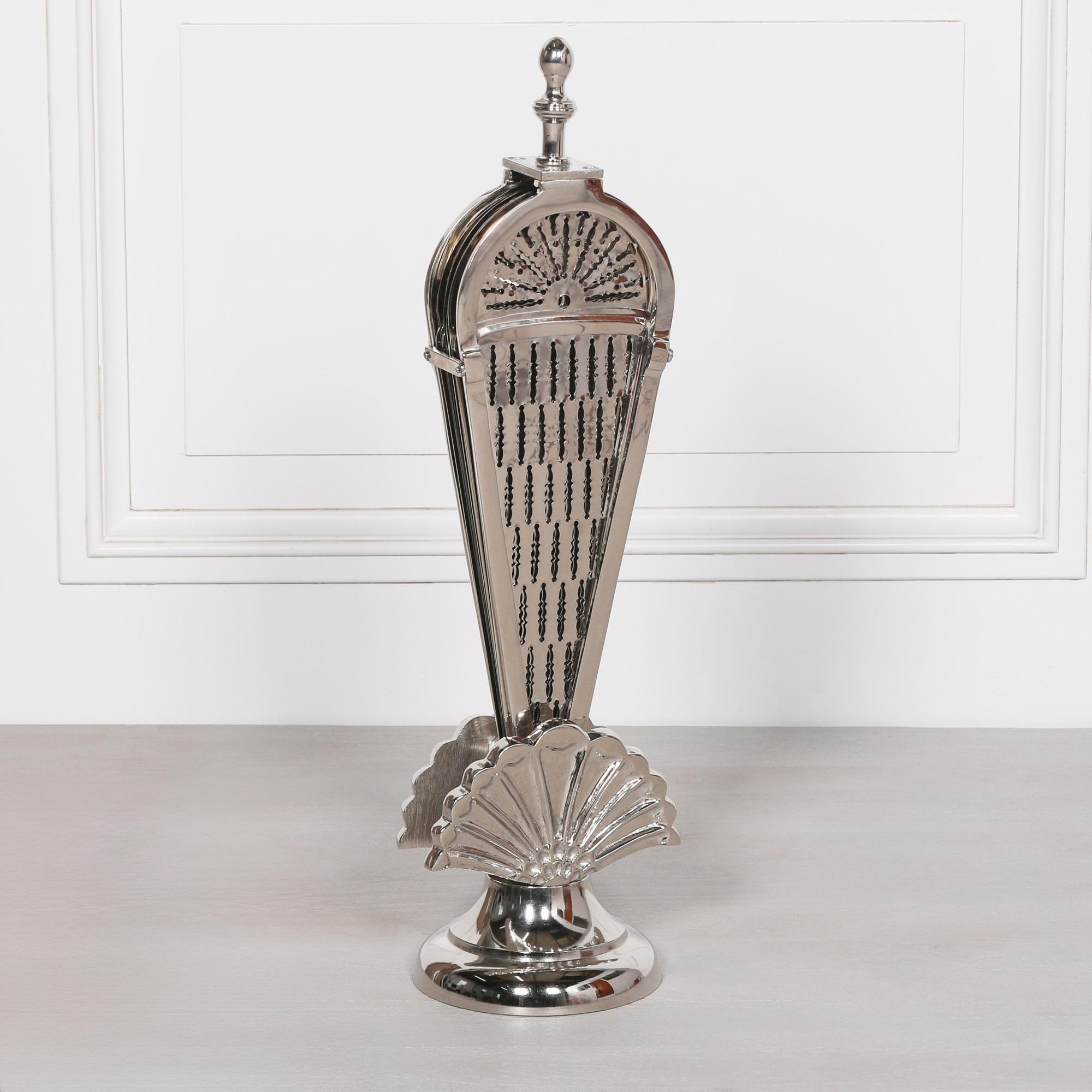 Product photograph of Chrome Folding Fire Screen from Choice Furniture Superstore.