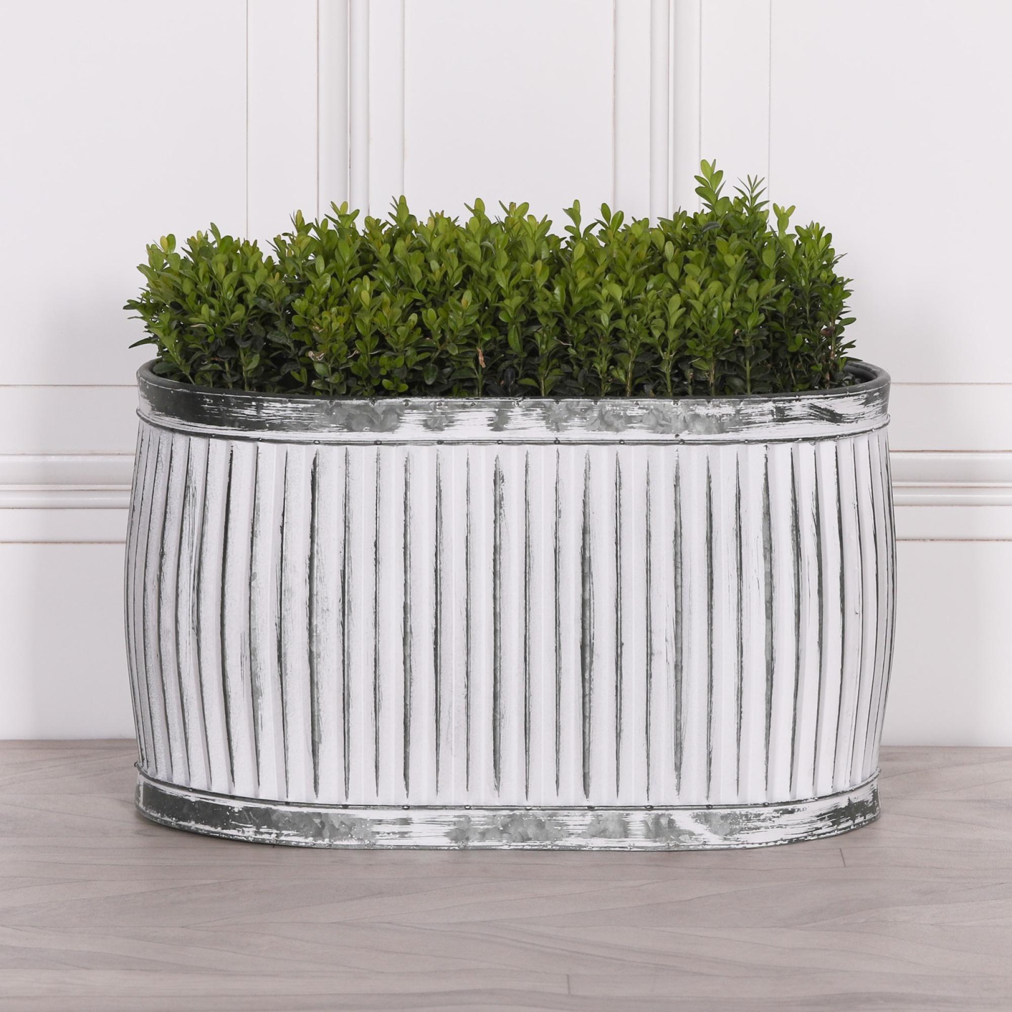 Product photograph of Cardiff Tub Oval Metal Large Planter from Choice Furniture Superstore.