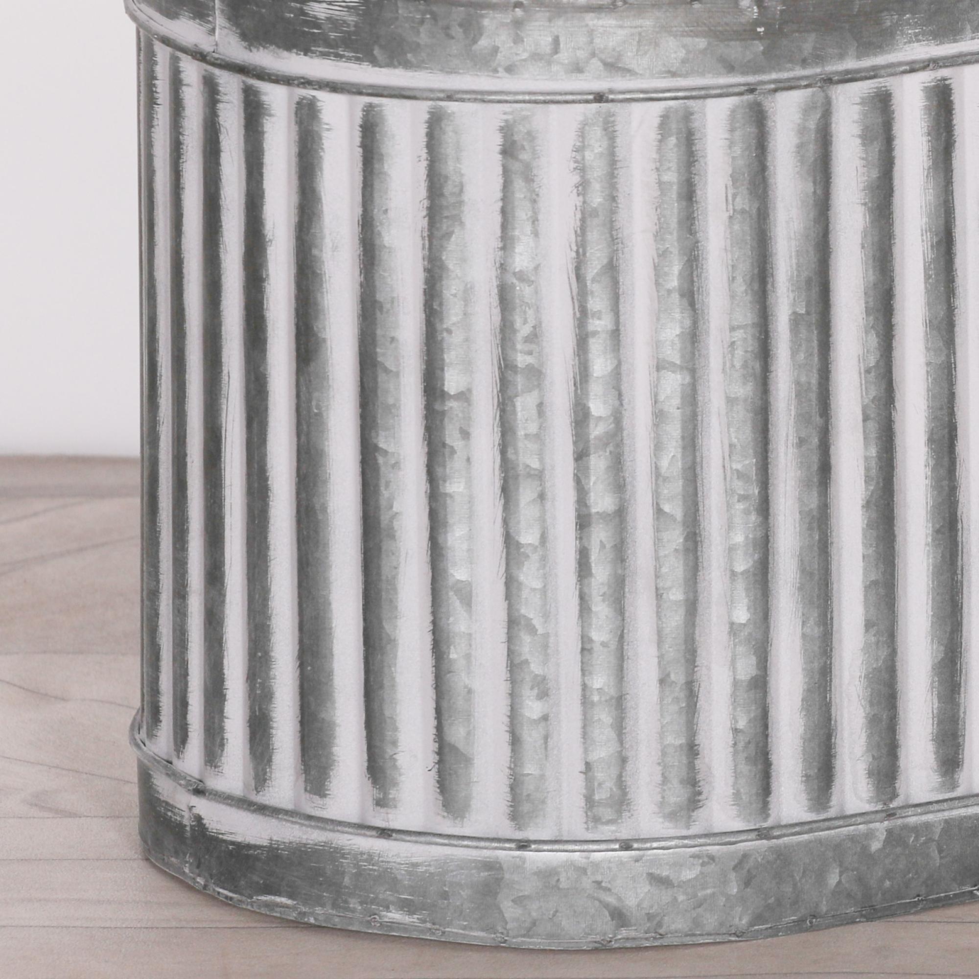 Product photograph of Ribbed Metal Large Planter from Choice Furniture Superstore.