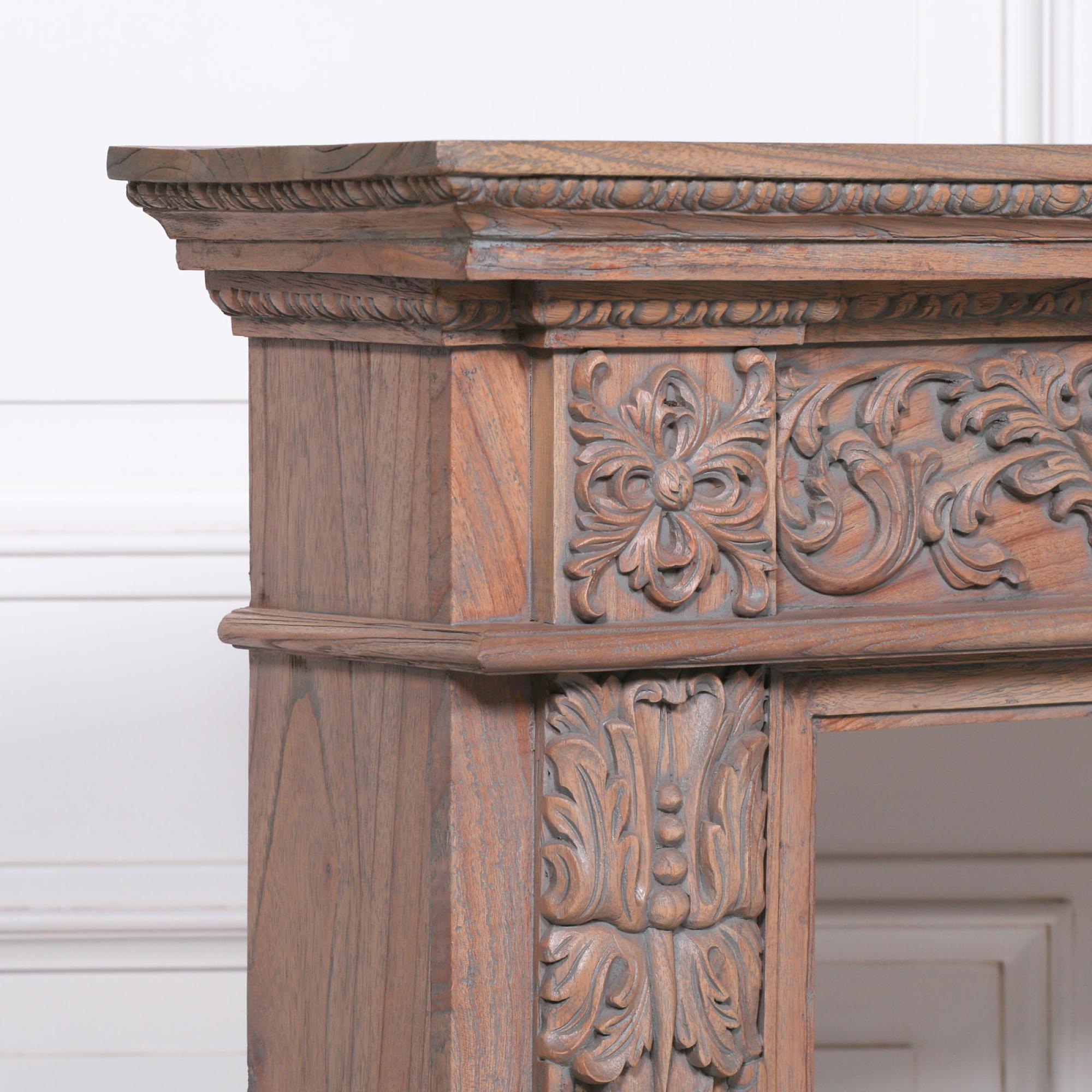 Product photograph of Wooden Carved Fire Surround from Choice Furniture Superstore.