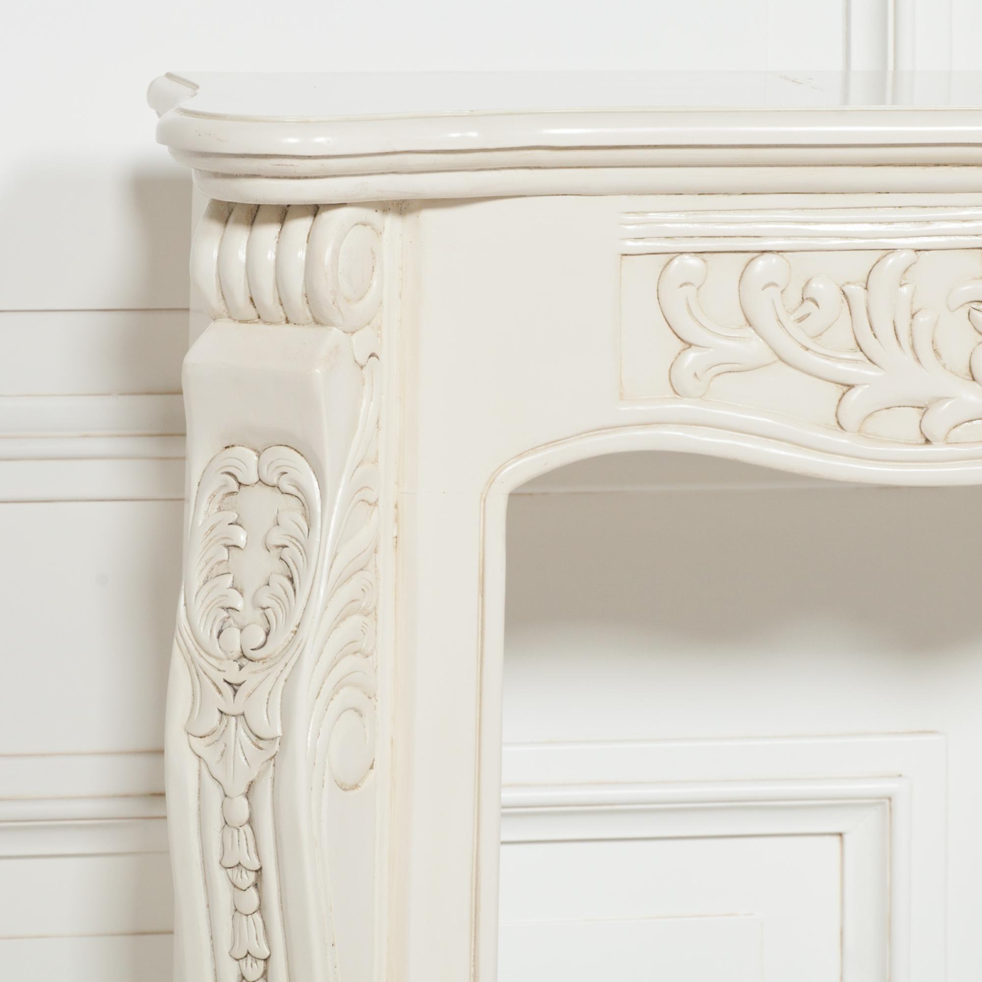 Product photograph of Aged Ivory Carved Fire Surround from Choice Furniture Superstore.