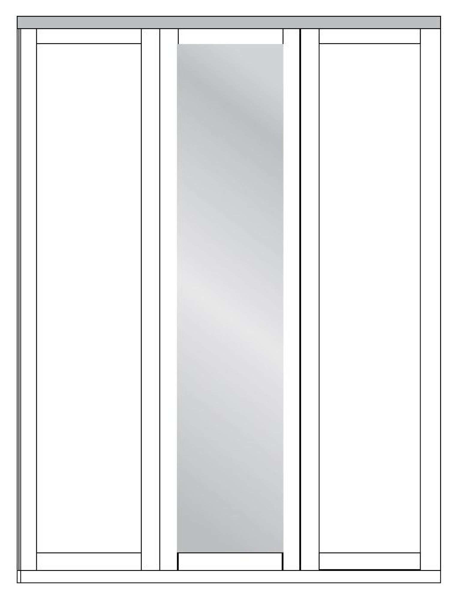 Product photograph of Wiemann Suffolk White 3 Door Wardrobe With 1 Mirror Front - W 150cm from Choice Furniture Superstore.