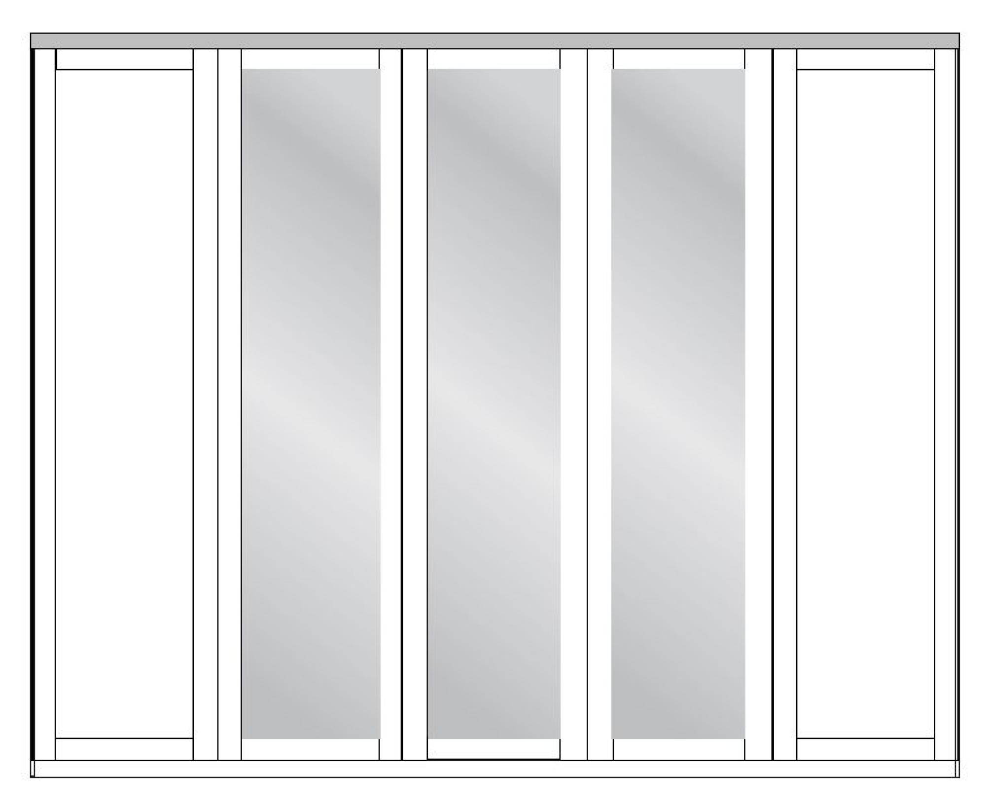 Product photograph of Wiemann Suffolk 250cm White 5 Door Mirror Wardrobe from Choice Furniture Superstore.