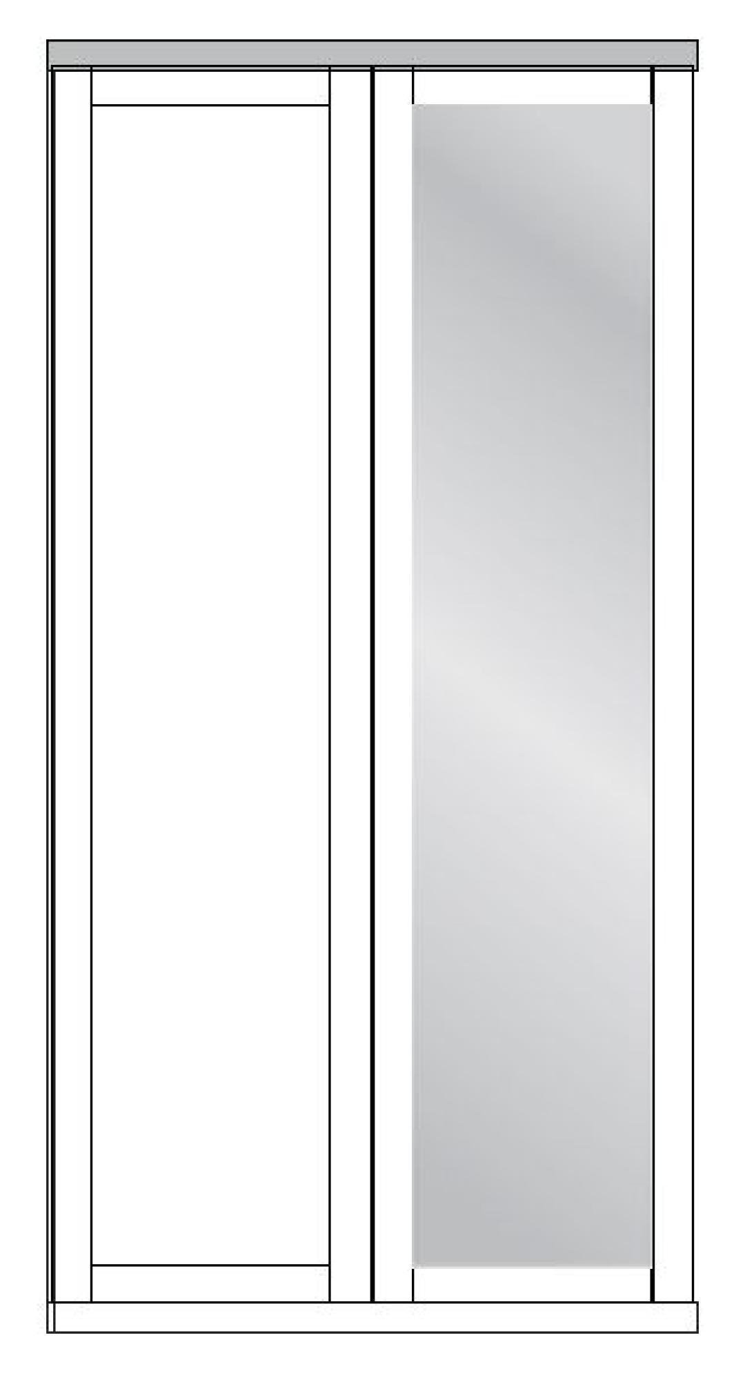 Product photograph of Wiemann Suffolk 100cm Pebble Grey 2 Door Mirror Wardrobe - Rh from Choice Furniture Superstore.