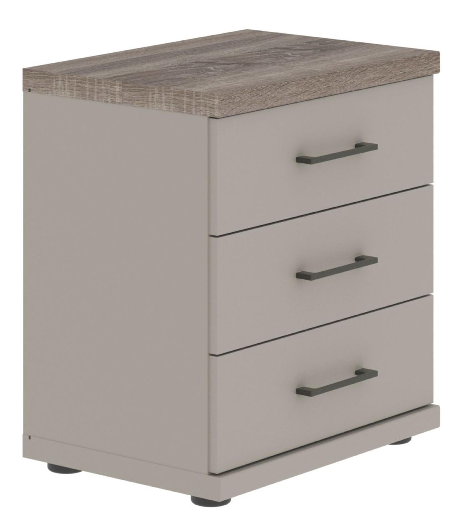 Product photograph of Wiemann Suffolk 3 Drawer Pebble Grey Bedside Cabinet from Choice Furniture Superstore.