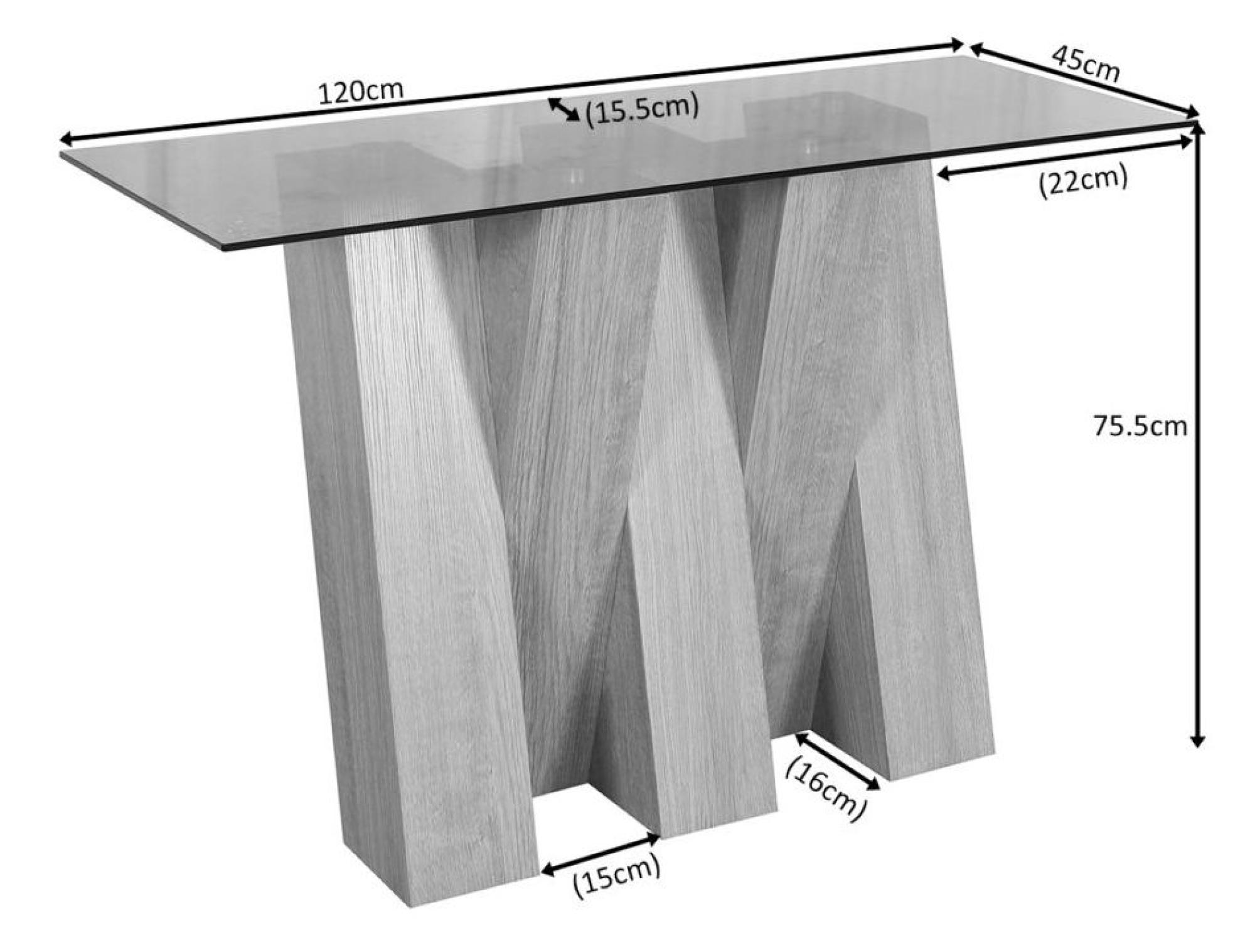 Product photograph of Newton Glass And Oak Effect Console Table from Choice Furniture Superstore.