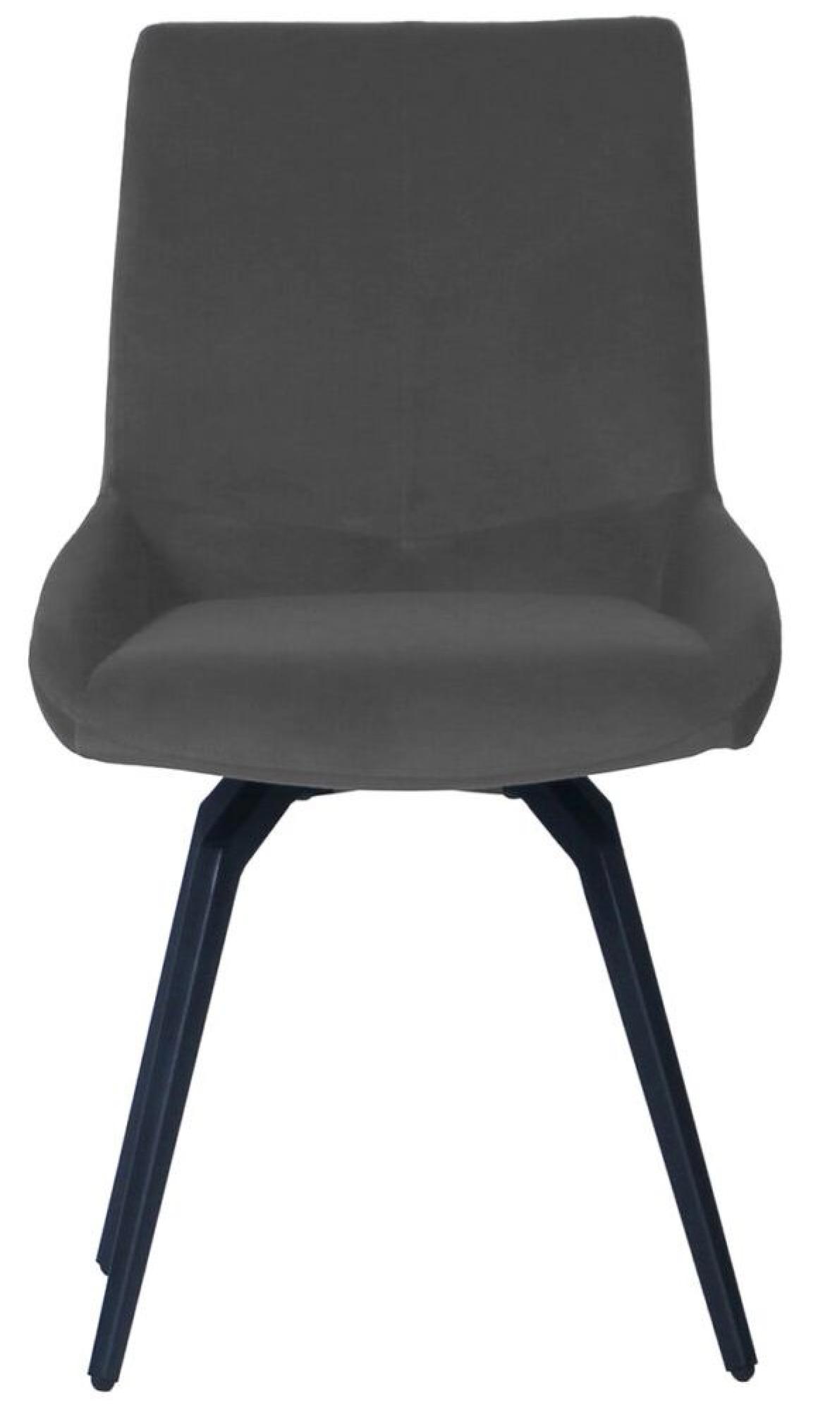 Product photograph of Newton 6 Seater Clear Glass And Natural Dining Set - 6 Malcom Dark Grey Fabric Swivel Chair from Choice Furniture Superstore.