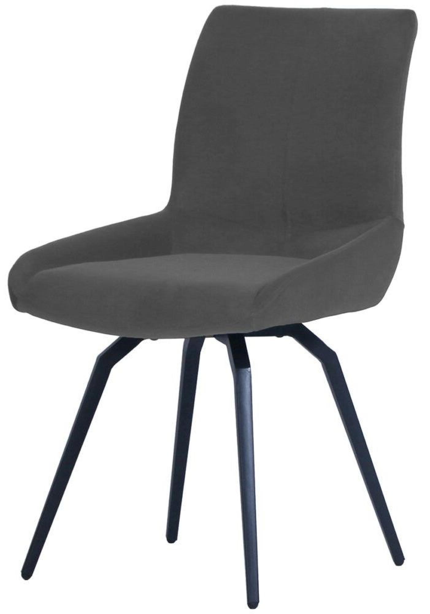 Product photograph of Newton 6 Seater Clear Glass And Natural Dining Set - 6 Malcom Dark Grey Fabric Swivel Chair from Choice Furniture Superstore.