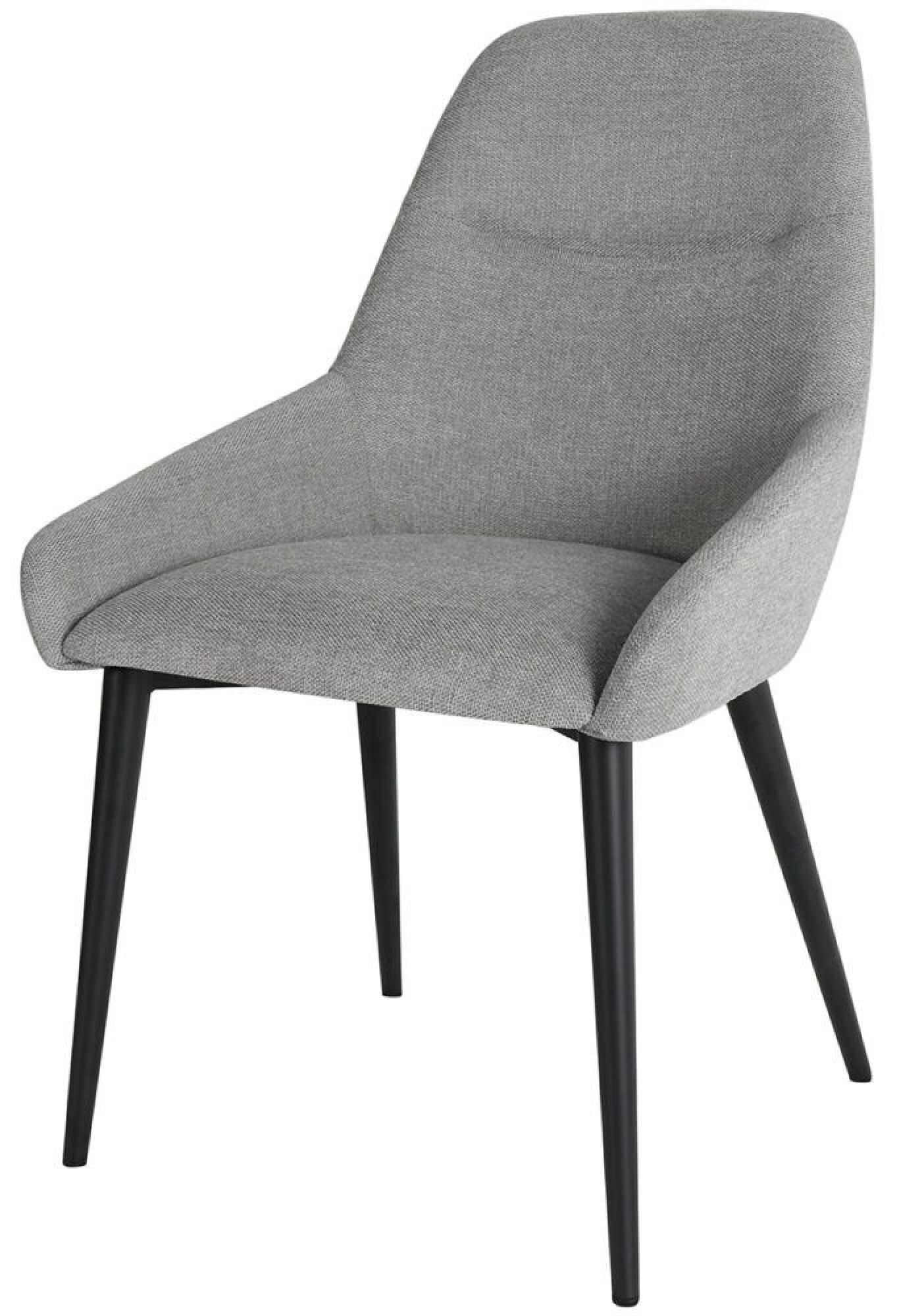 Product photograph of Newton 6 Seater Smoked Glass And Natural Dining Set - 6 Claflin Grey Fabric Chair from Choice Furniture Superstore.