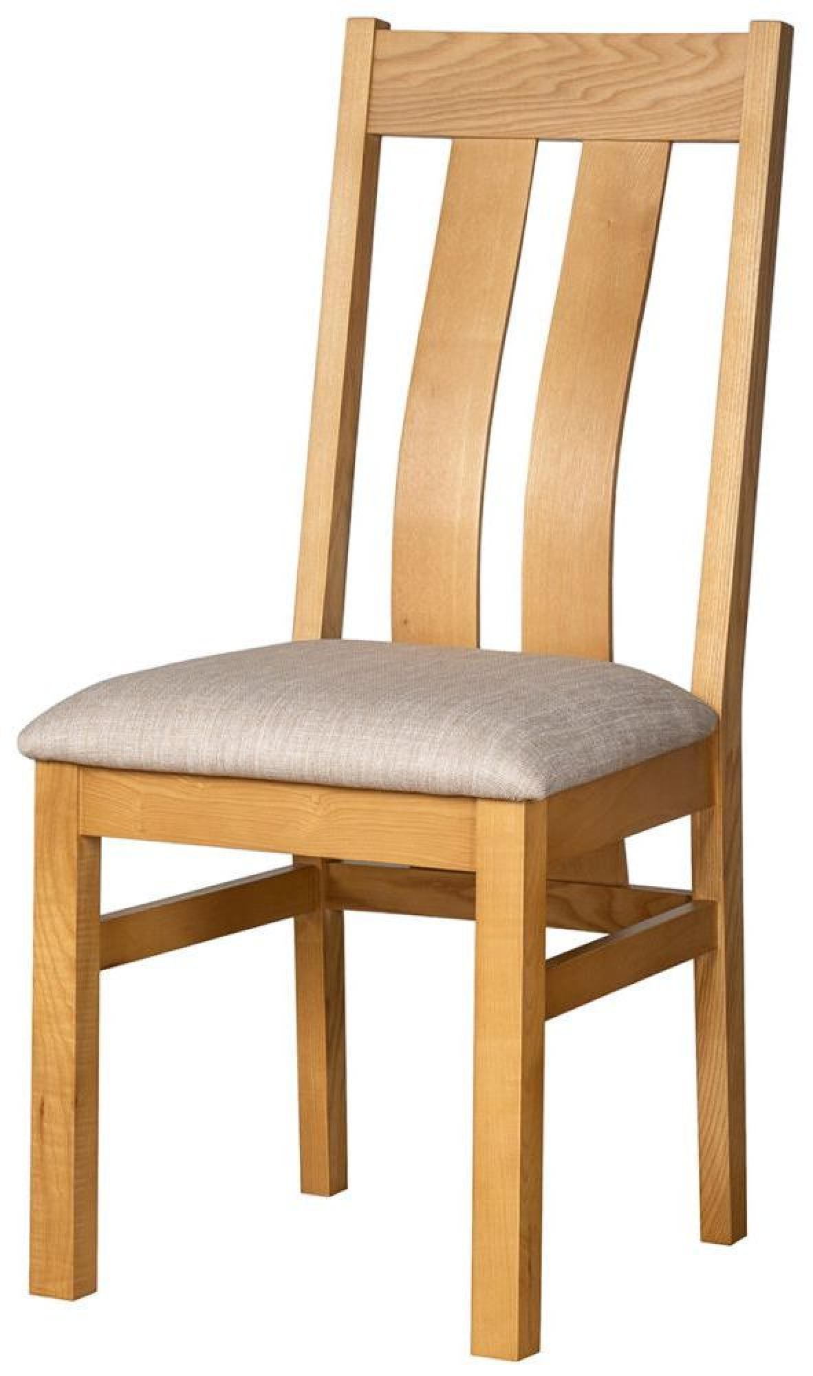 Product photograph of Appleby 6-8 Seater Oak Extending Dining Set - 6 Arizona Slatted Chair With Beige Fabric Seat Pad from Choice Furniture Superstore.