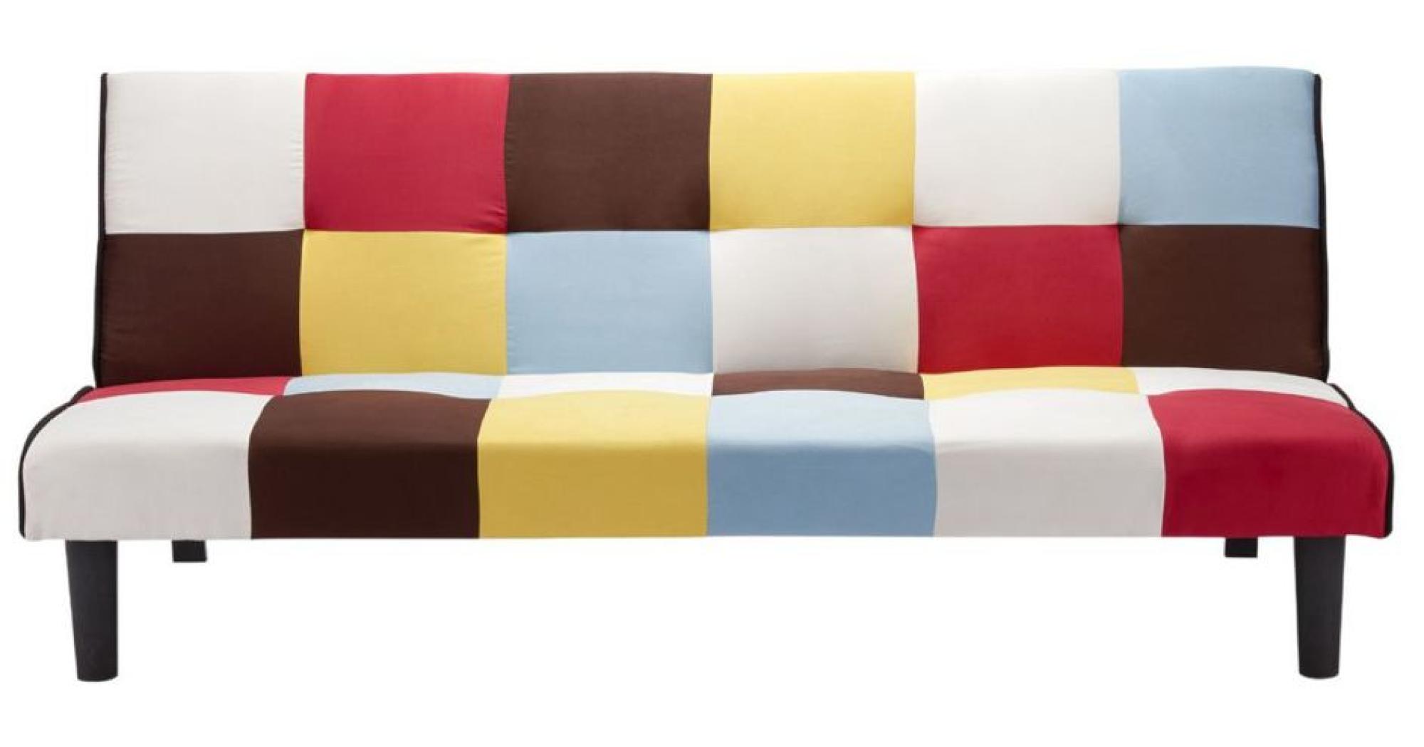 Product photograph of Aurora Rainbow Pached Fabric Sofa Bed from Choice Furniture Superstore.