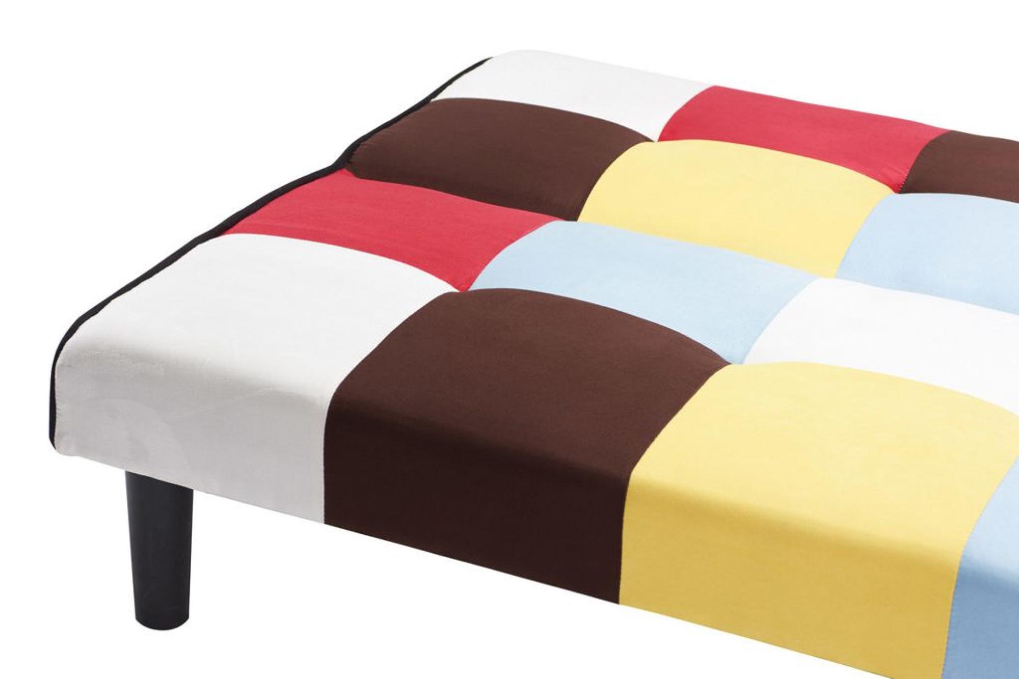 Product photograph of Aurora Rainbow Pached Fabric Sofa Bed from Choice Furniture Superstore.