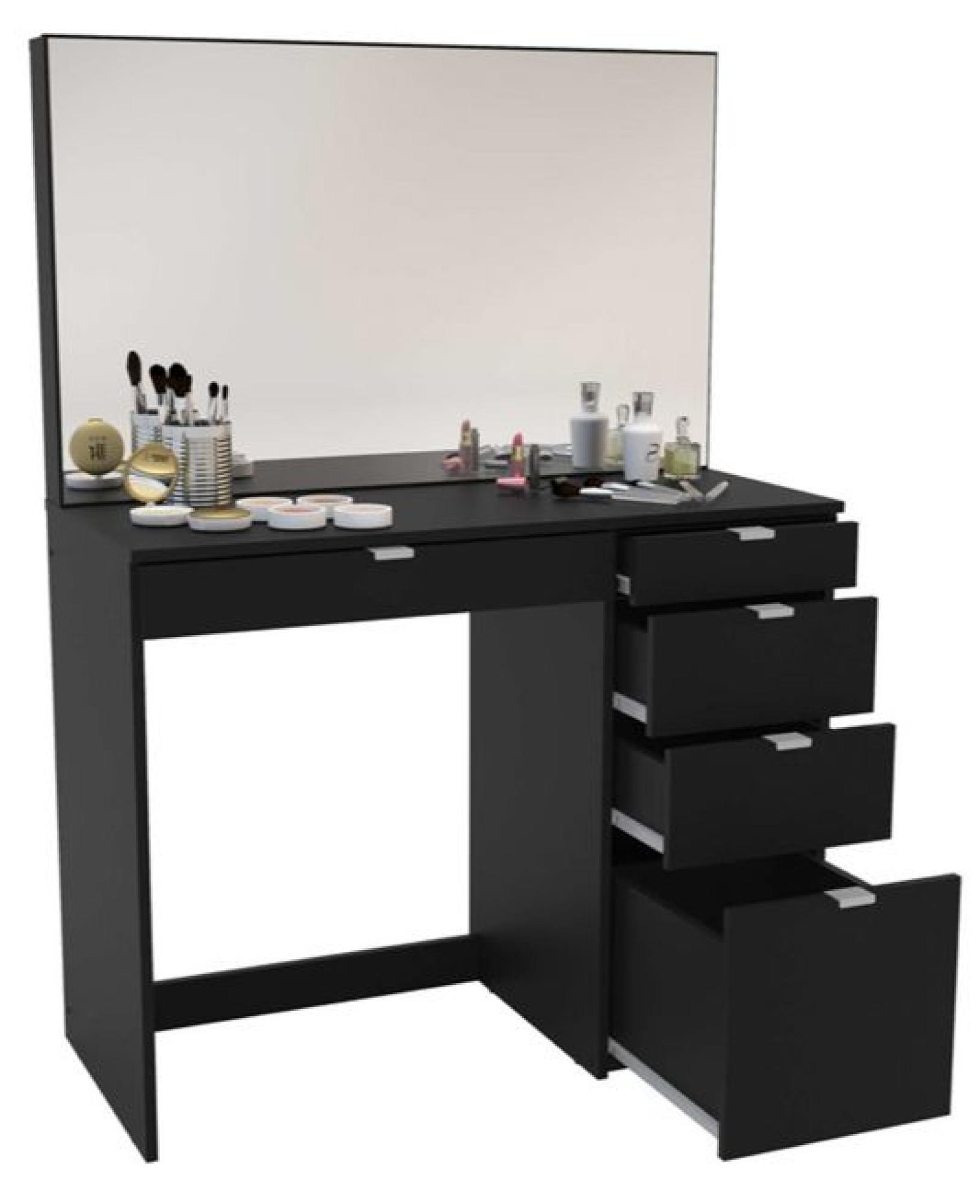 Product photograph of Ava Black 5 Drawer Dressing Table from Choice Furniture Superstore.