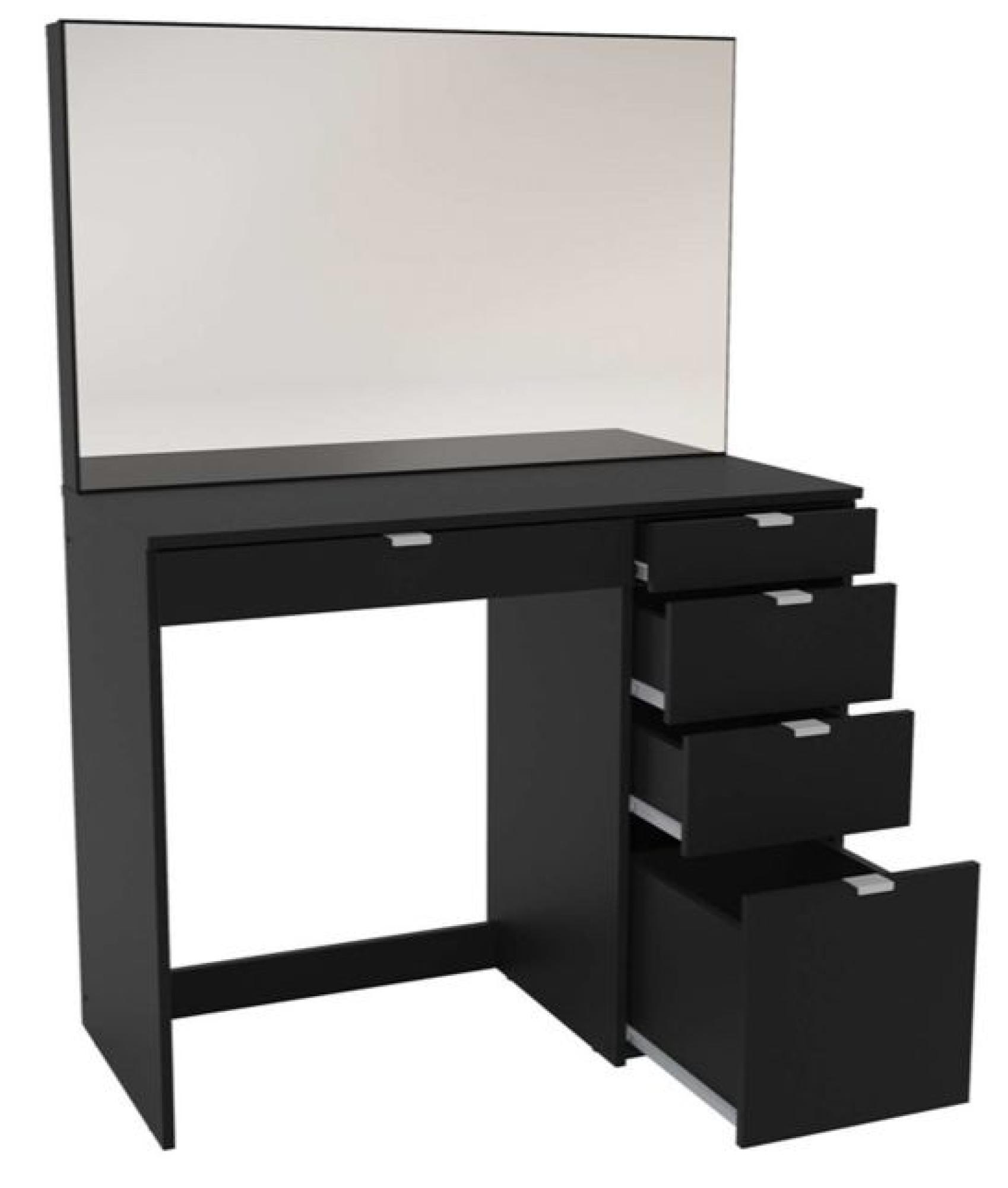 Product photograph of Ava Black 5 Drawer Dressing Table from Choice Furniture Superstore.