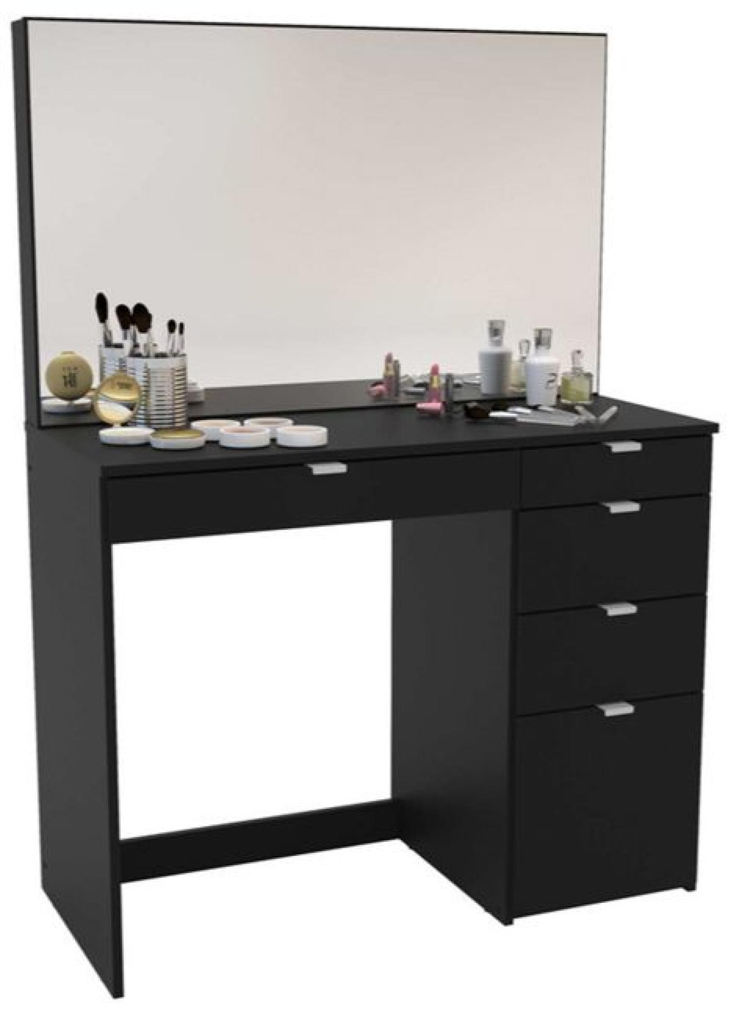 Product photograph of Ava Black 5 Drawer Dressing Table from Choice Furniture Superstore.