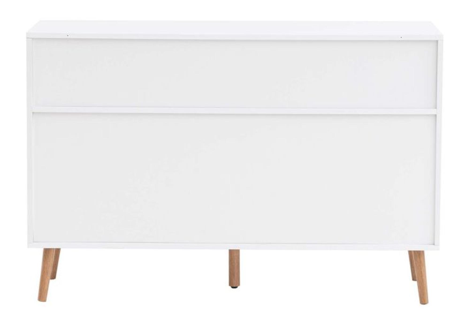 Product photograph of Croxley White And Rattan 7 Drawer Chest from Choice Furniture Superstore.