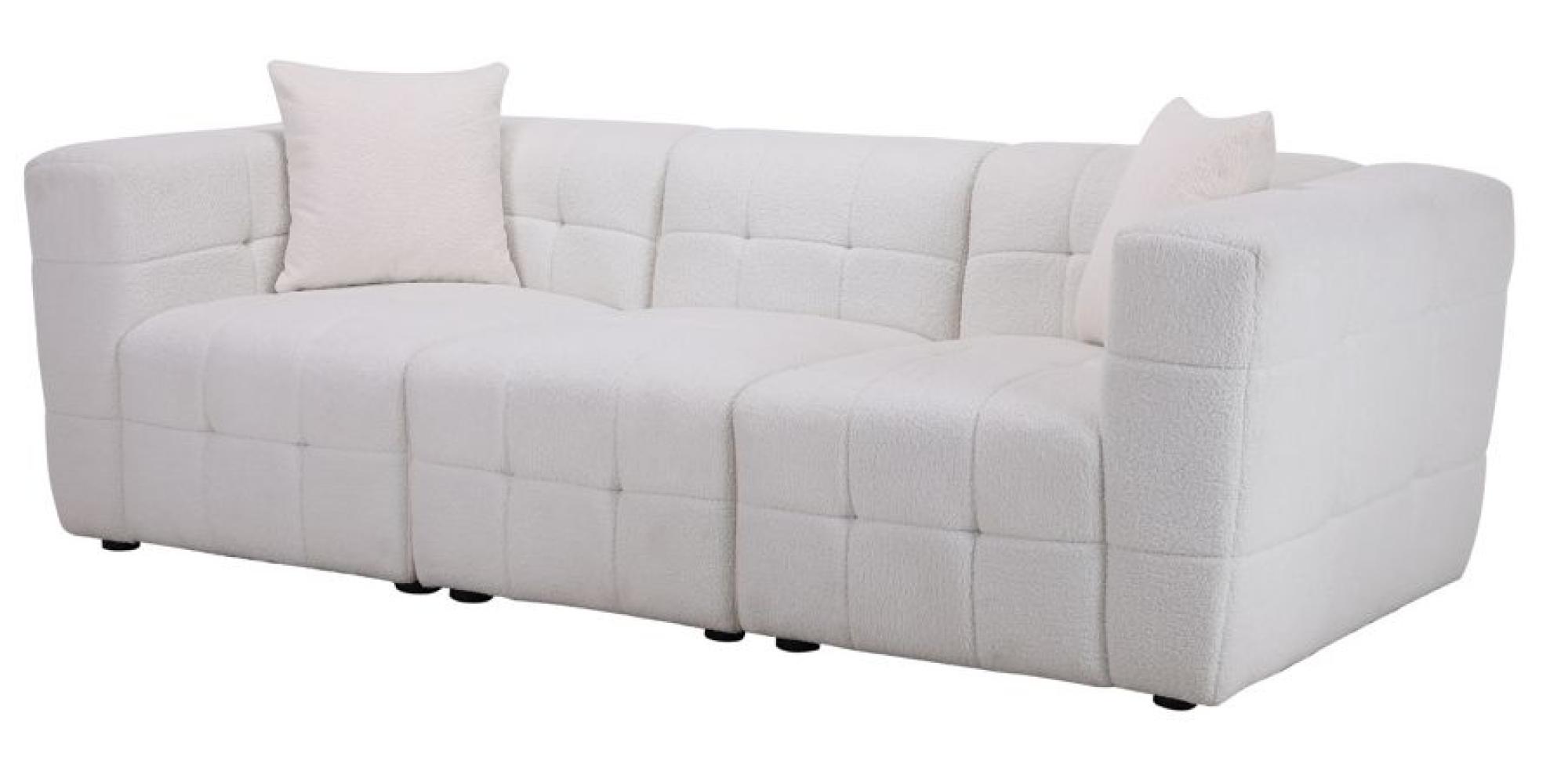 Product photograph of Milo White Boucle Fabric 3 Seater Sofa from Choice Furniture Superstore.