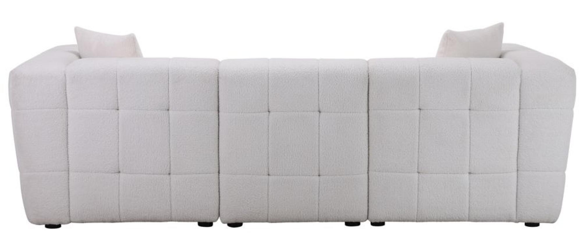 Product photograph of Milo White Boucle Fabric 3 Seater Sofa from Choice Furniture Superstore.