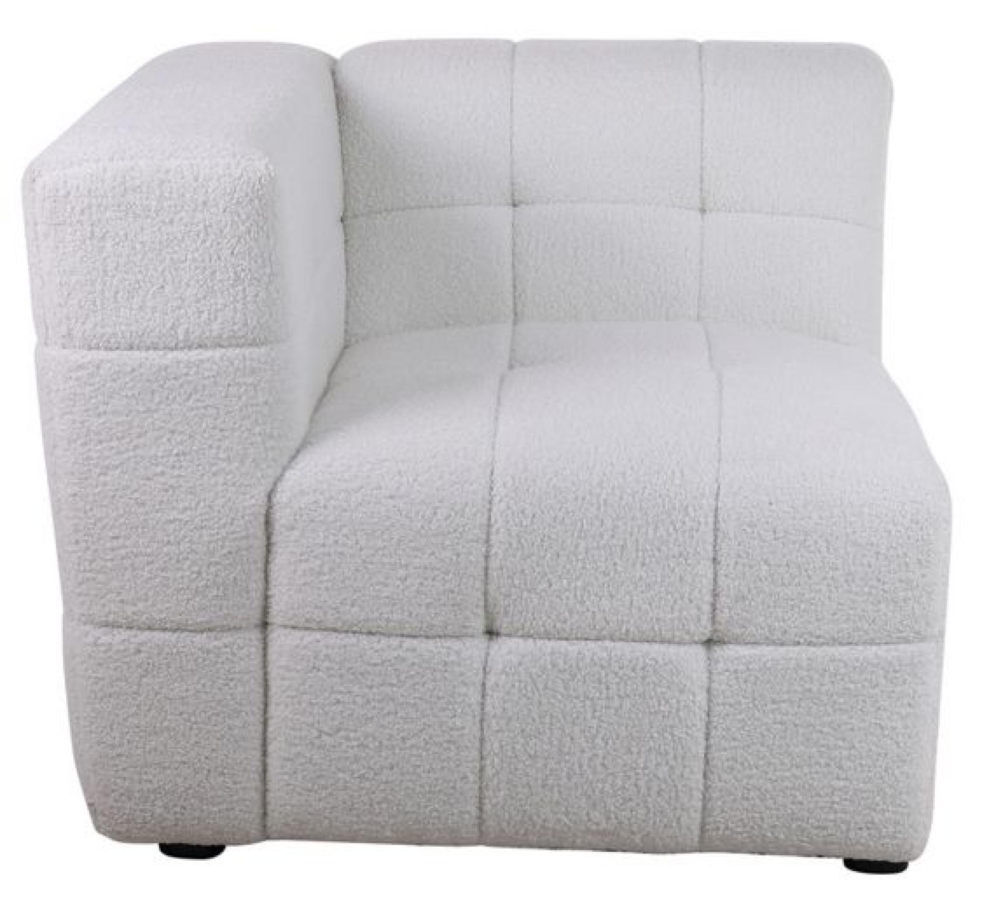 Product photograph of Milo White Boucle Fabric 2 Seater Sofa With Ottoman Footstool from Choice Furniture Superstore.