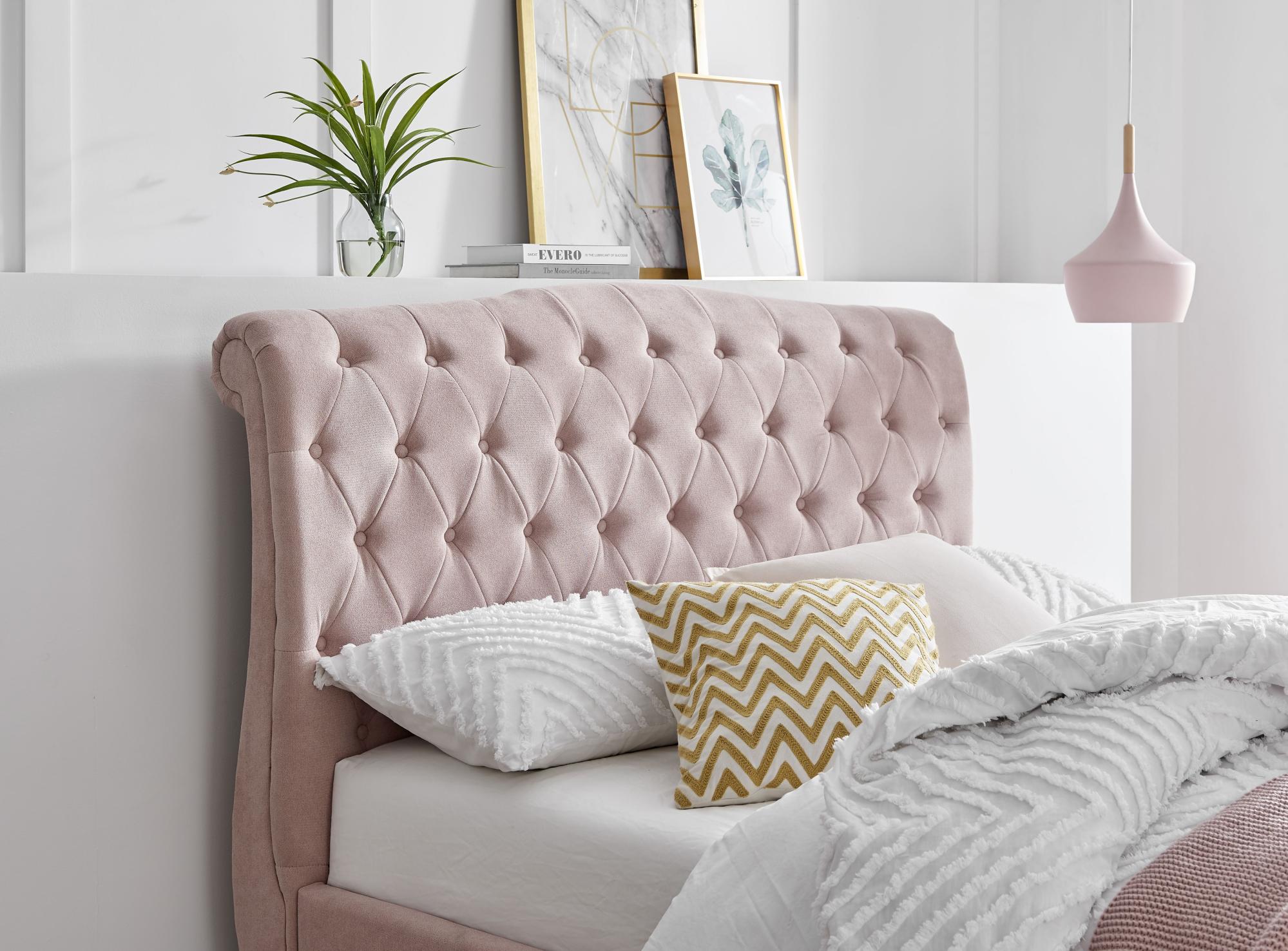 Product photograph of Limelight Rosa Pink Fabric Bed - Sizes Available from Choice Furniture Superstore.