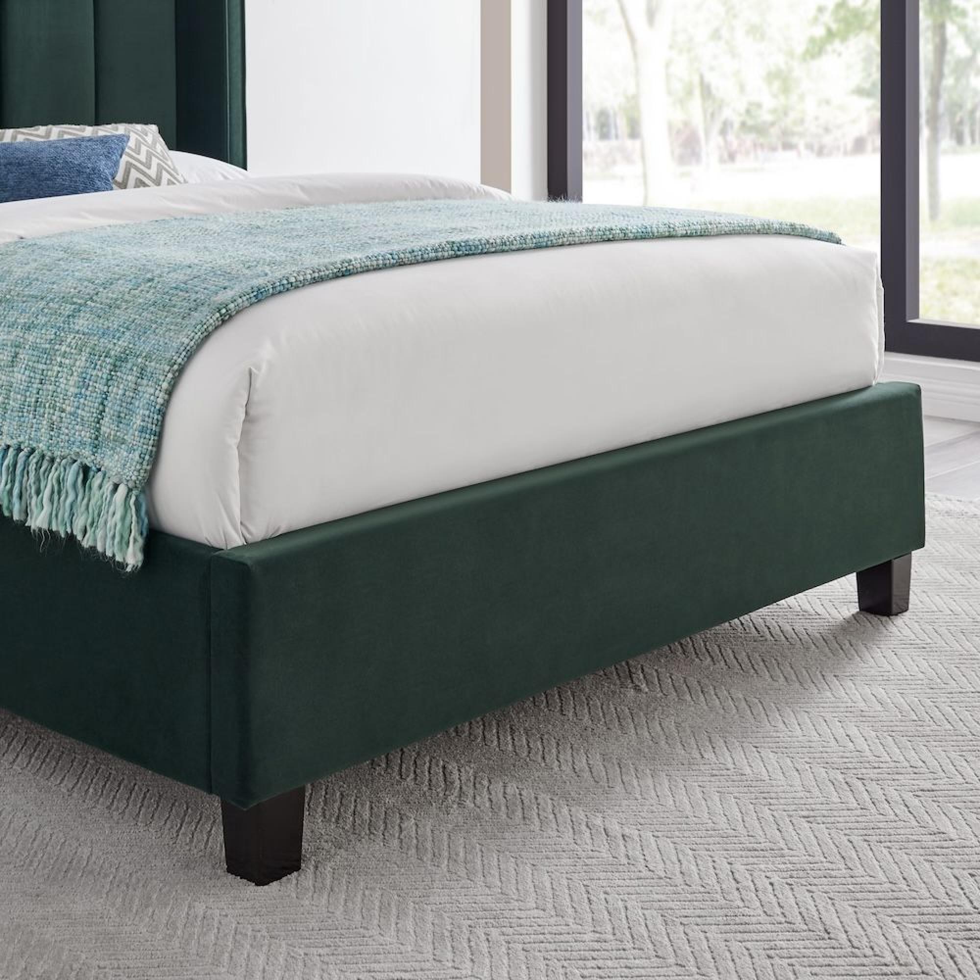 Product photograph of Limelight Polaris Emerald Green Fabric Bed - Sizes Available from Choice Furniture Superstore.