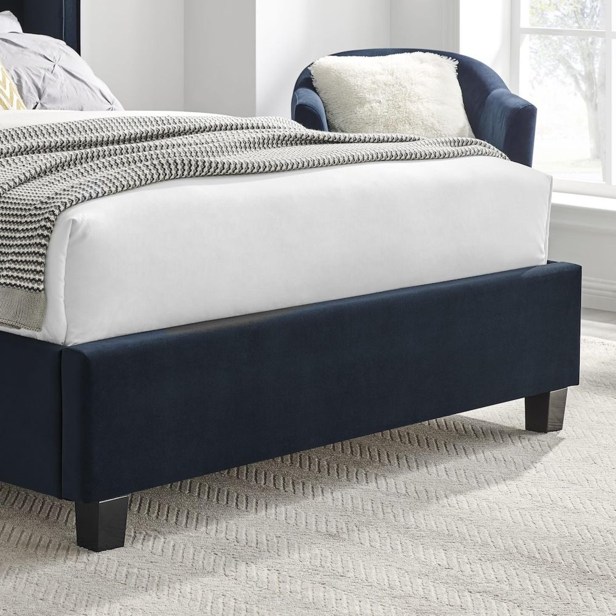 Product photograph of Limelight Polaris Navy Blue Fabric Bed - Sizes Available from Choice Furniture Superstore.