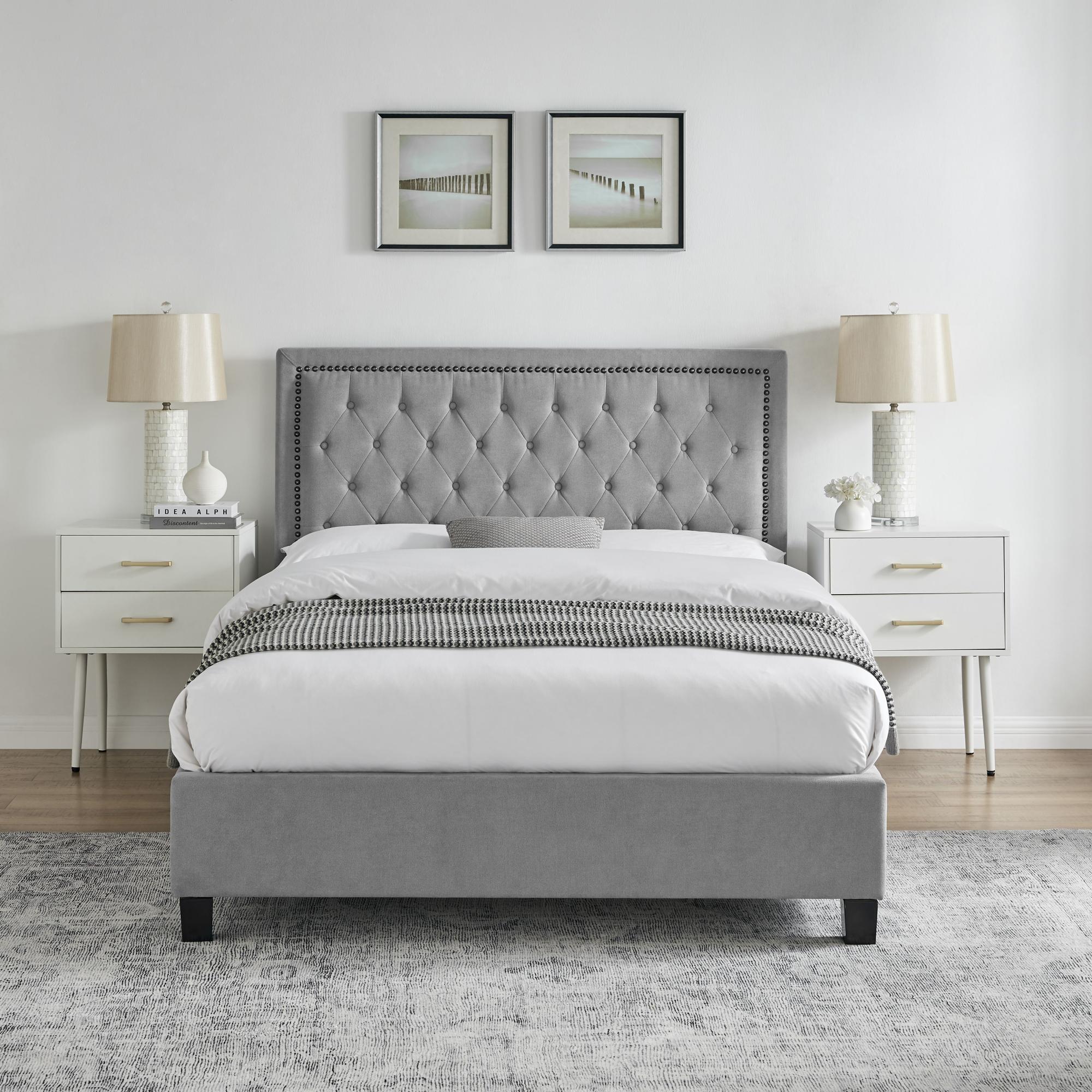 Product photograph of Limelight Rhea Light Grey Fabric Bed - Sizes Available from Choice Furniture Superstore.