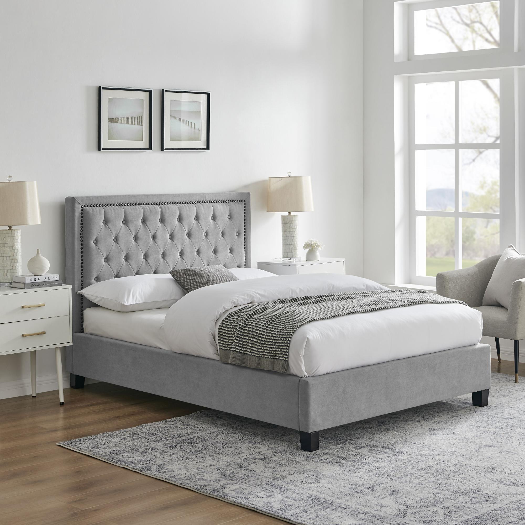 Product photograph of Limelight Rhea Light Grey Fabric Bed - Sizes Available from Choice Furniture Superstore.