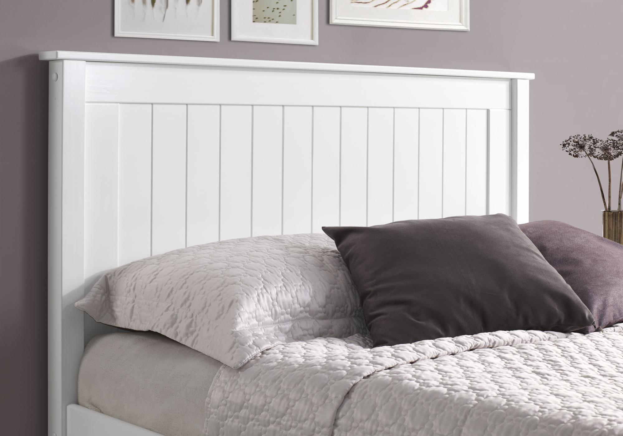 Product photograph of Limelight Taurus White Low Footend Wooden Bed - Sizes Available from Choice Furniture Superstore.