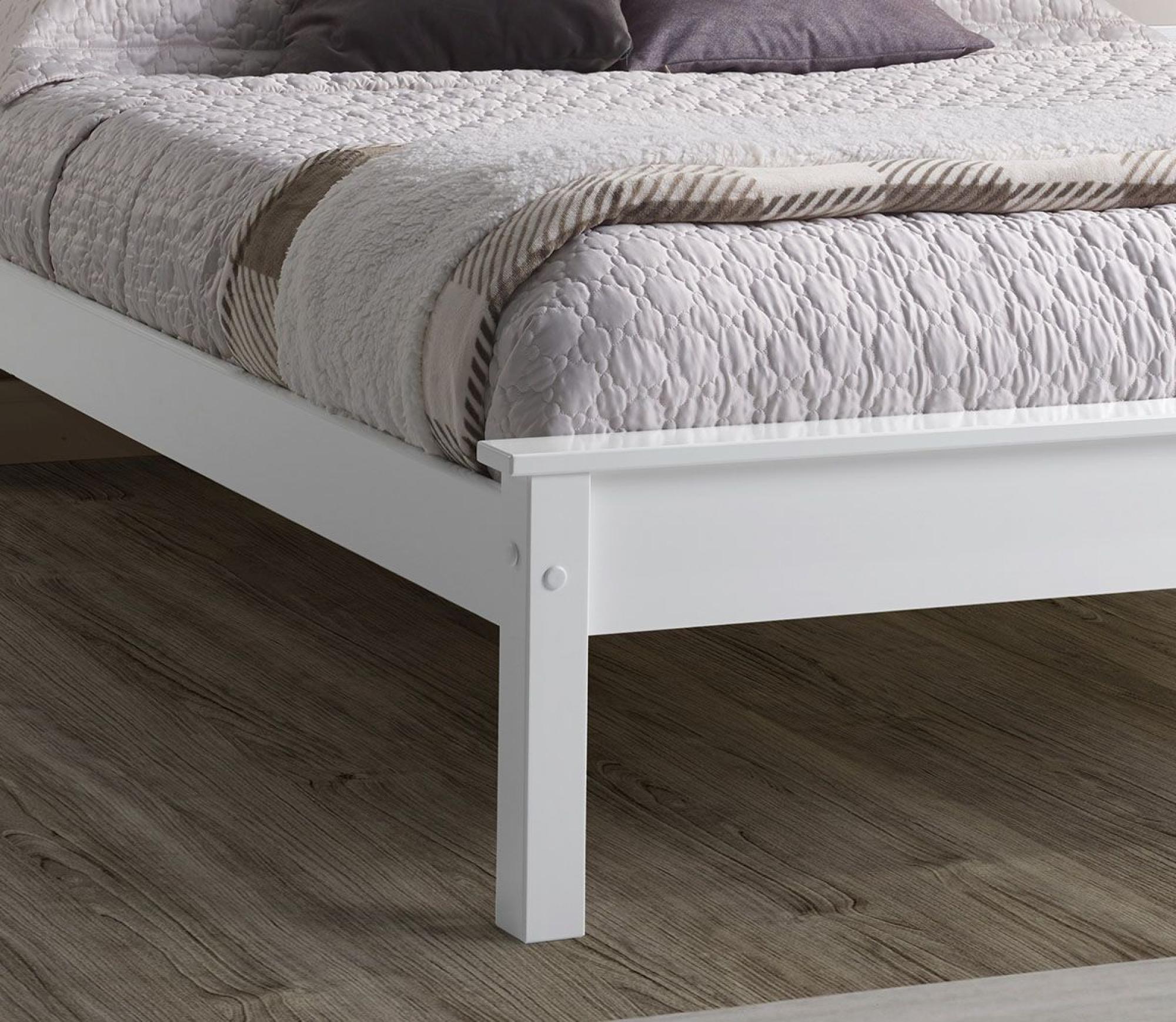 Product photograph of Limelight Taurus White Low Footend Wooden Bed - Sizes Available from Choice Furniture Superstore.