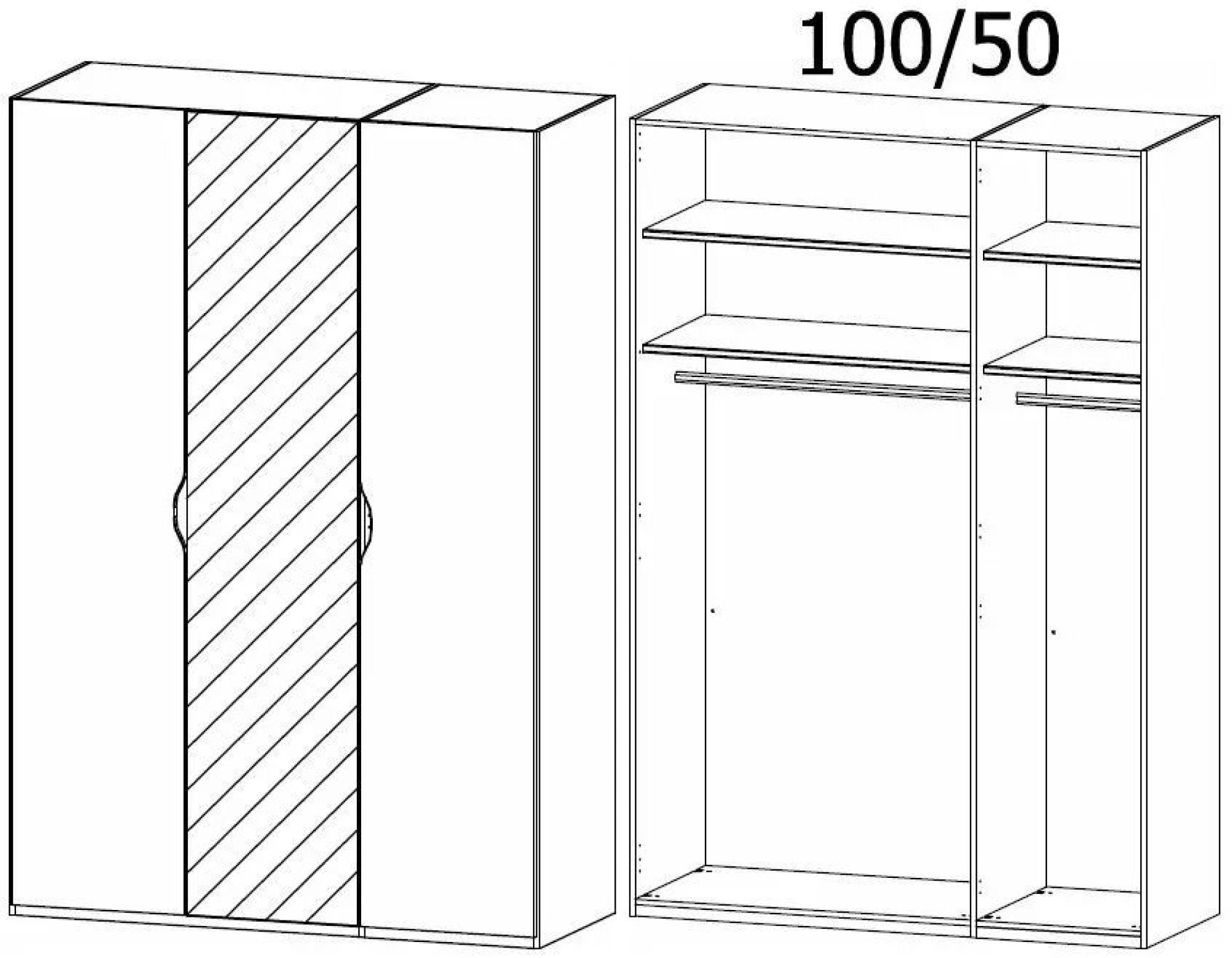 Product photograph of Clearance - Rauch Lias 3 Door With 1 Mirror Grey Wardrobe - Fss13262 from Choice Furniture Superstore.