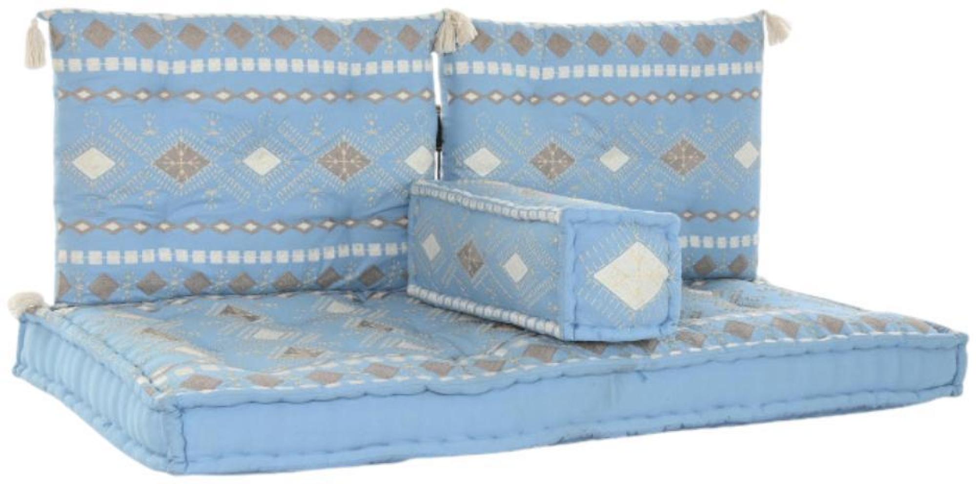 Product photograph of Sky Blue Fabric 2 Seater Floor Cushion from Choice Furniture Superstore.