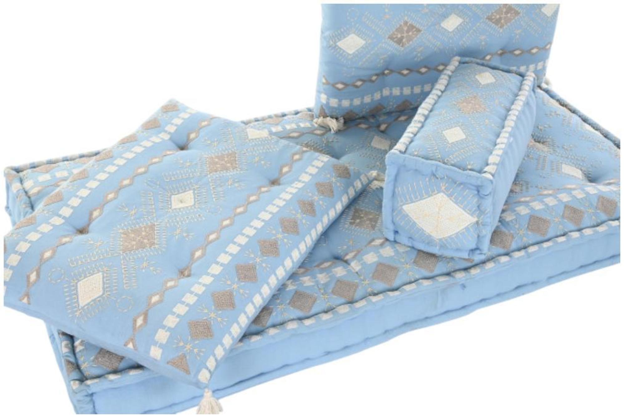 Product photograph of Sky Blue Fabric 2 Seater Floor Cushion from Choice Furniture Superstore.