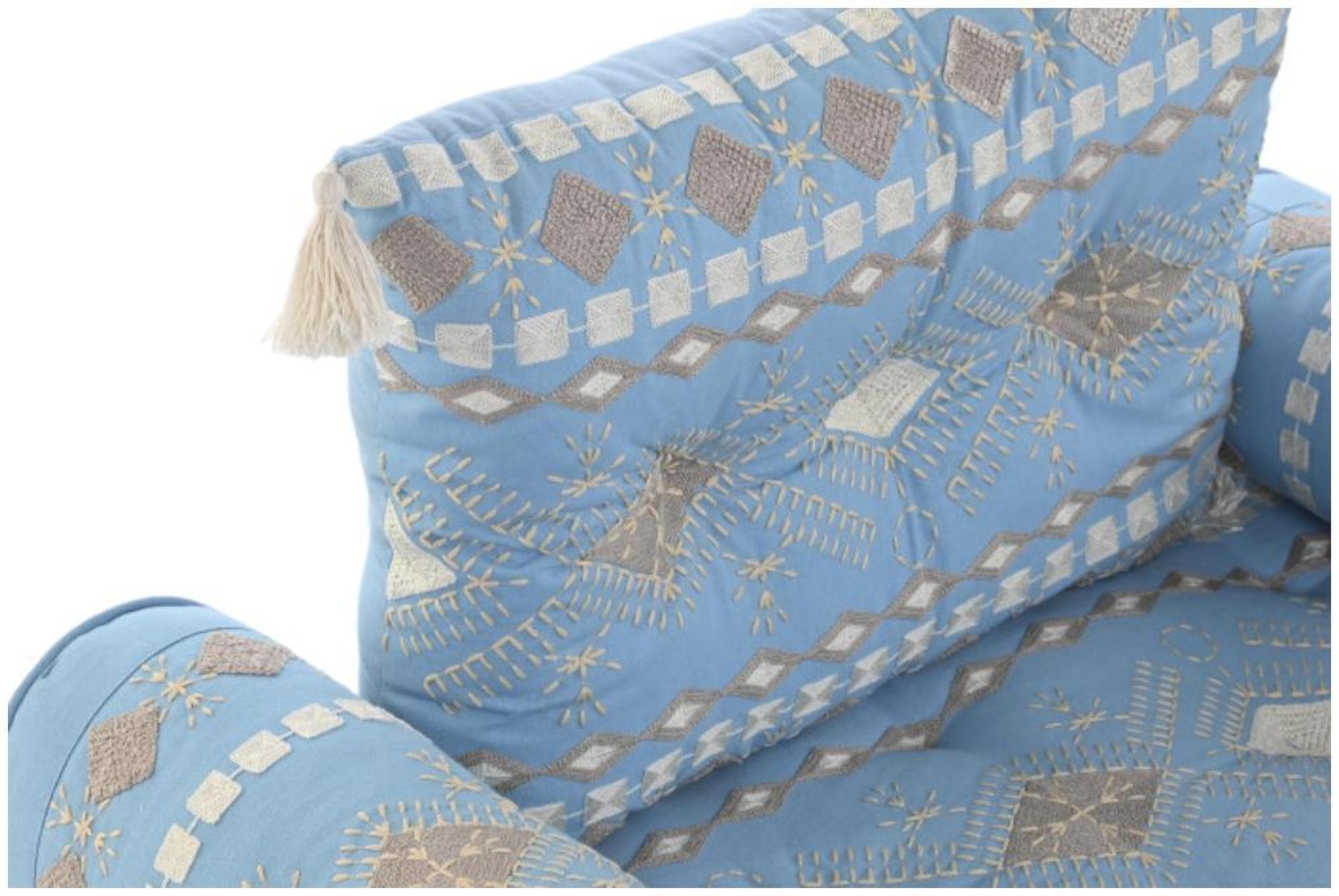 Product photograph of Sky Blue Fabric 1 Seater Floor Cushion from Choice Furniture Superstore.