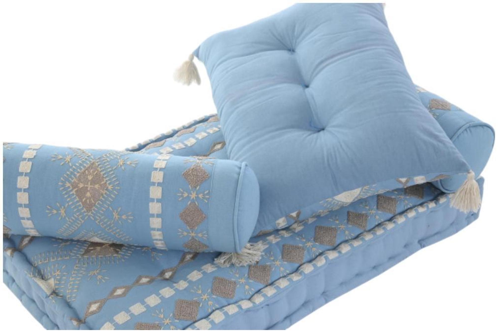 Product photograph of Sky Blue Fabric 1 Seater Floor Cushion from Choice Furniture Superstore.