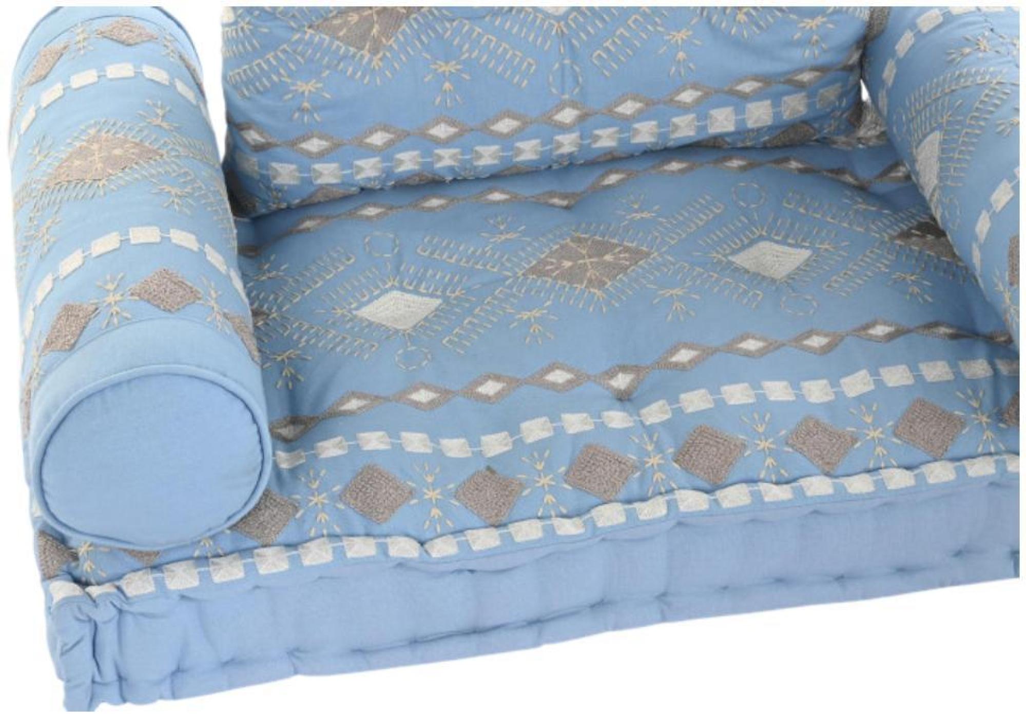 Product photograph of Sky Blue Fabric 1 Seater Floor Cushion from Choice Furniture Superstore.