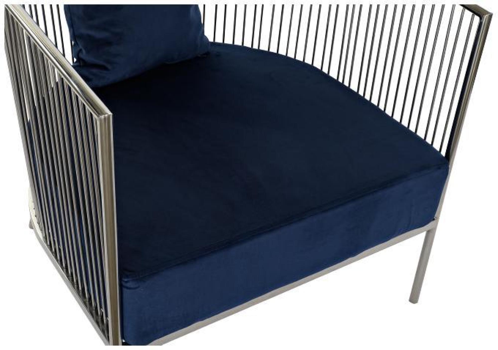 Product photograph of Navy Blue Fabric Accent Chair With Metal Frame from Choice Furniture Superstore.
