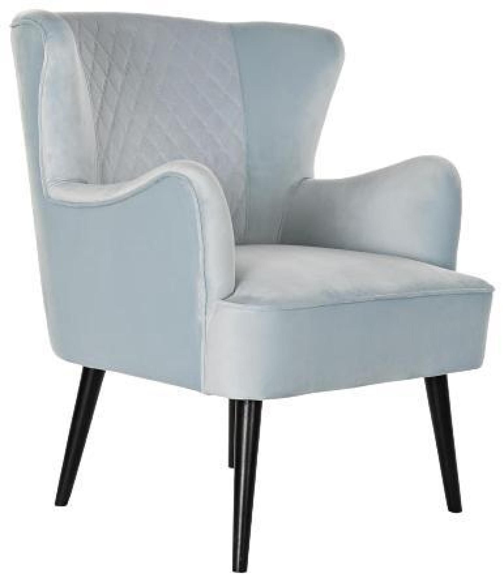 Product photograph of Sky Blue Fabric Armchair With Black Legs from Choice Furniture Superstore.