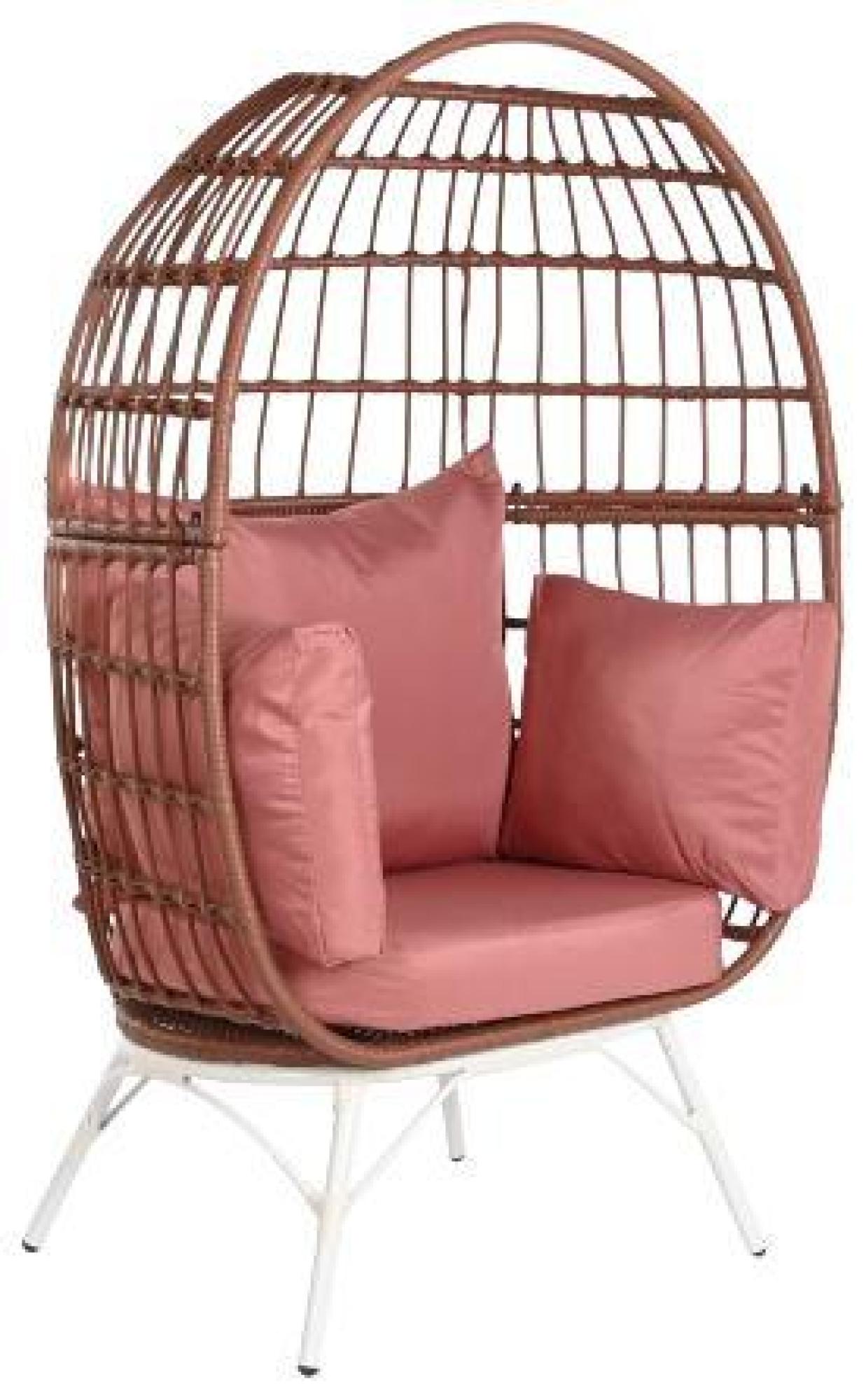 Product photograph of Garden Terracotta Rattan Outdoor Hanging Chair from Choice Furniture Superstore.