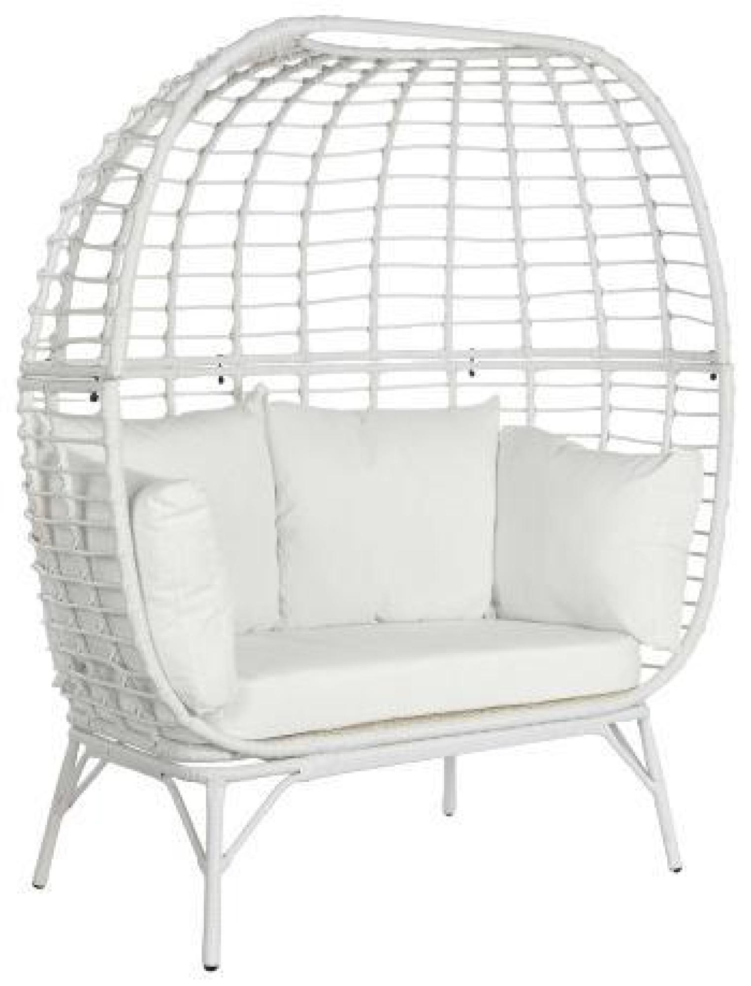 Product photograph of Garden White Rattan Armchair from Choice Furniture Superstore.