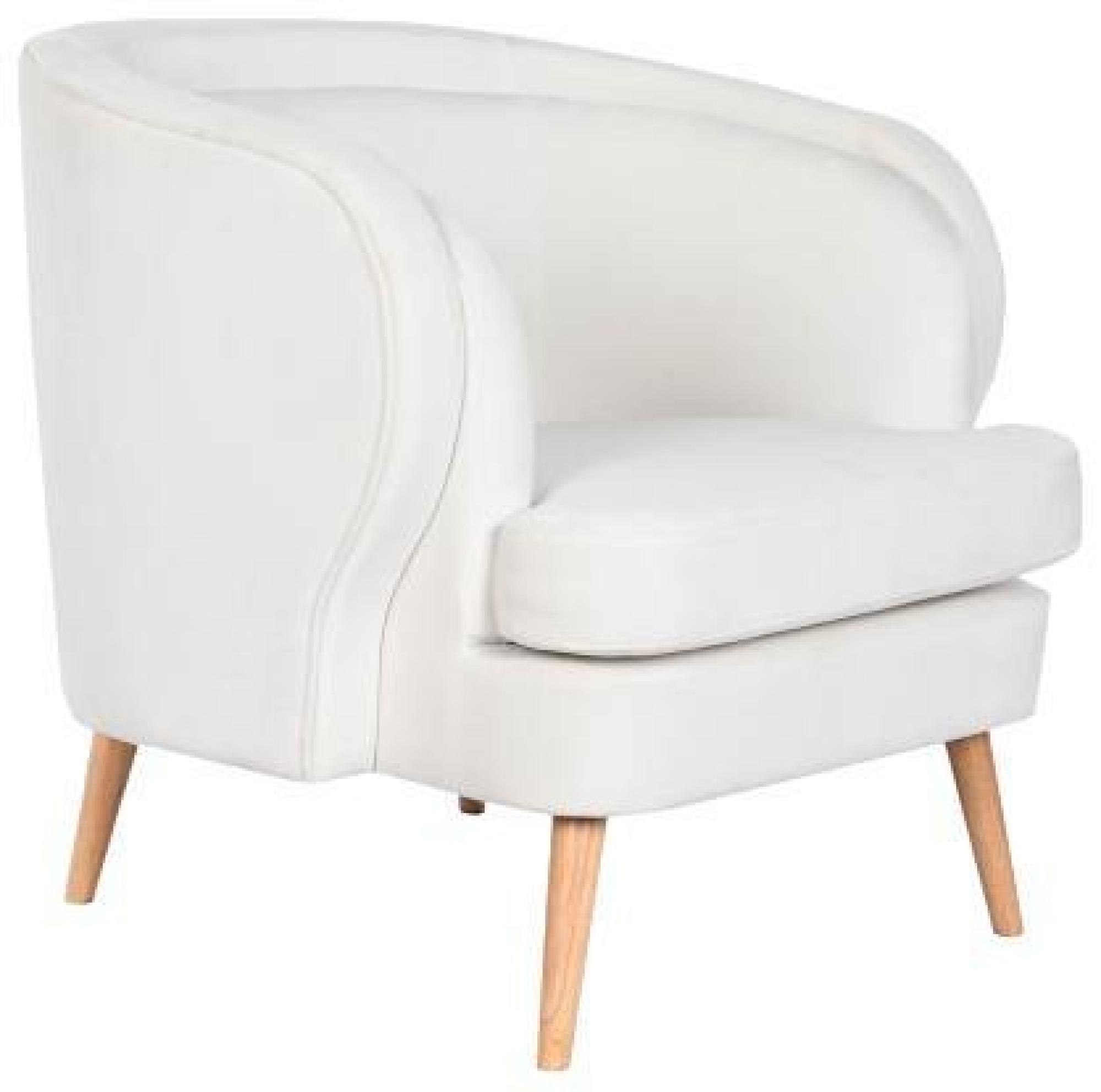 Product photograph of White And Natural Fabric Armchair from Choice Furniture Superstore.