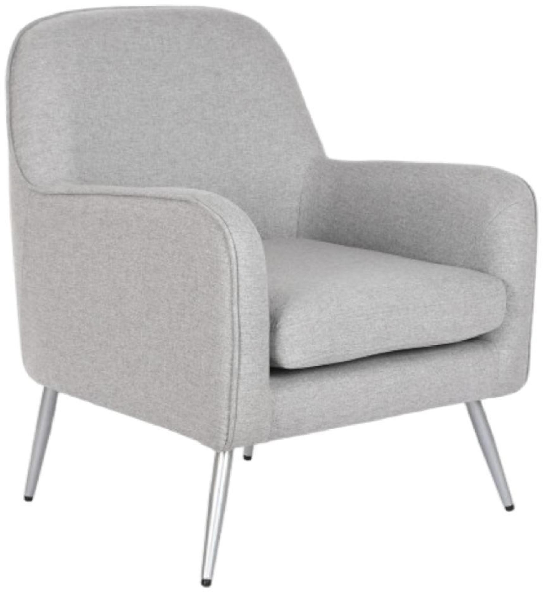 Product photograph of Chic Grey And Silver Polyester Armchair from Choice Furniture Superstore.