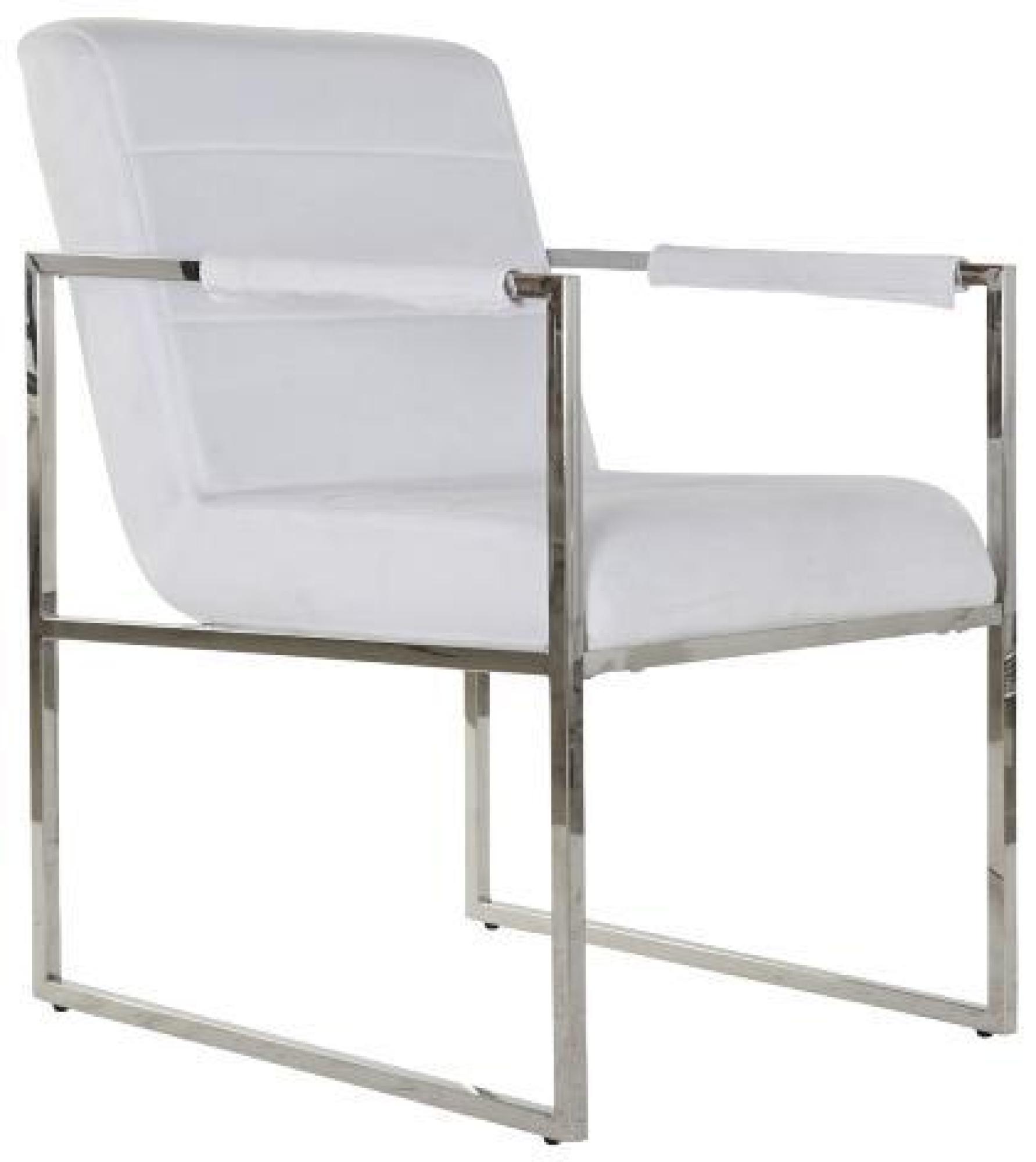 Product photograph of Modern White Fabric And Steel Frame Armchair from Choice Furniture Superstore.