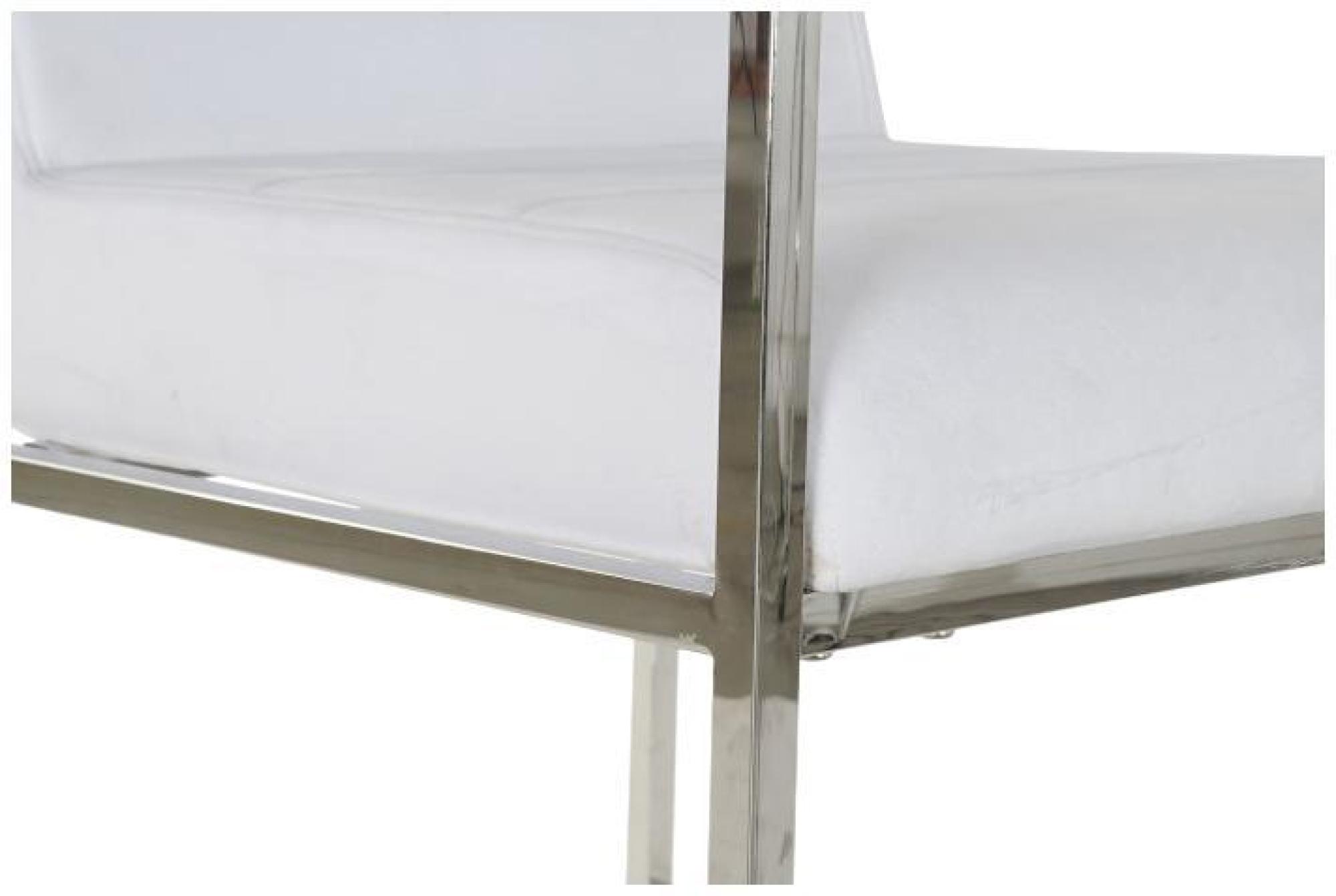 Product photograph of Modern White Fabric And Steel Frame Armchair from Choice Furniture Superstore.
