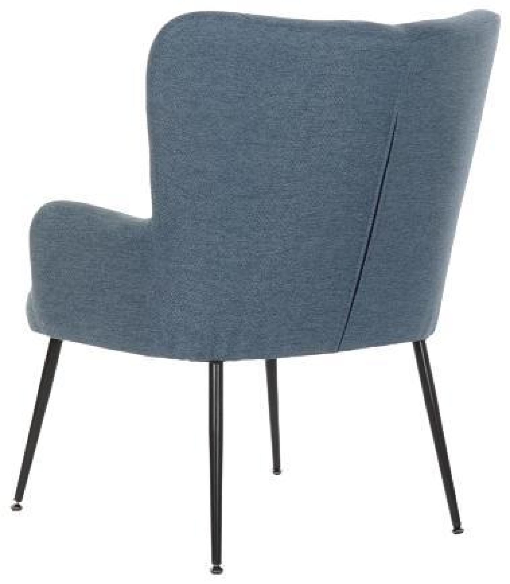 Product photograph of Blue Fabric Armchair With Footstool from Choice Furniture Superstore.