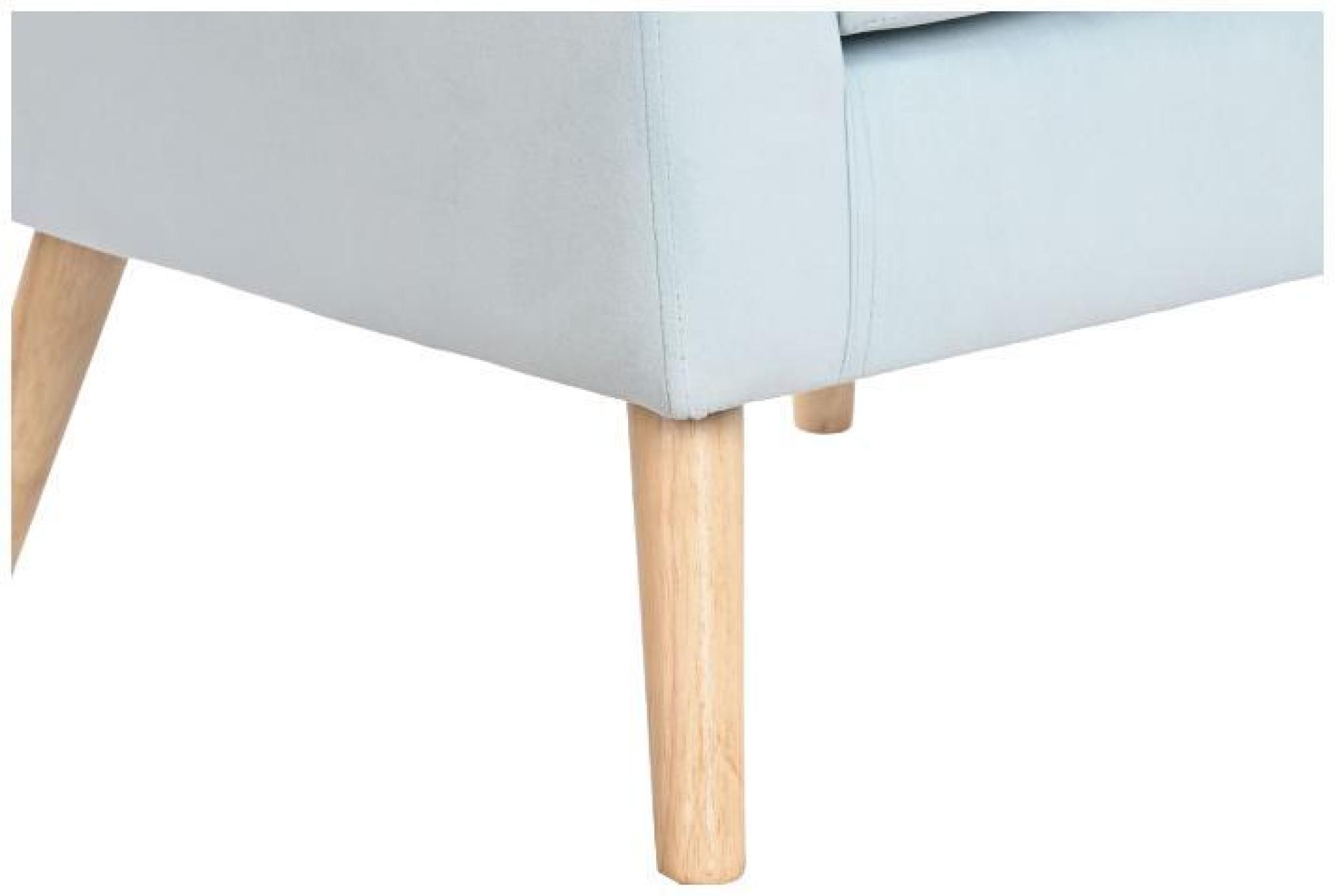 Product photograph of Sky Blue Fabric Armchair With Wooden Legs from Choice Furniture Superstore.