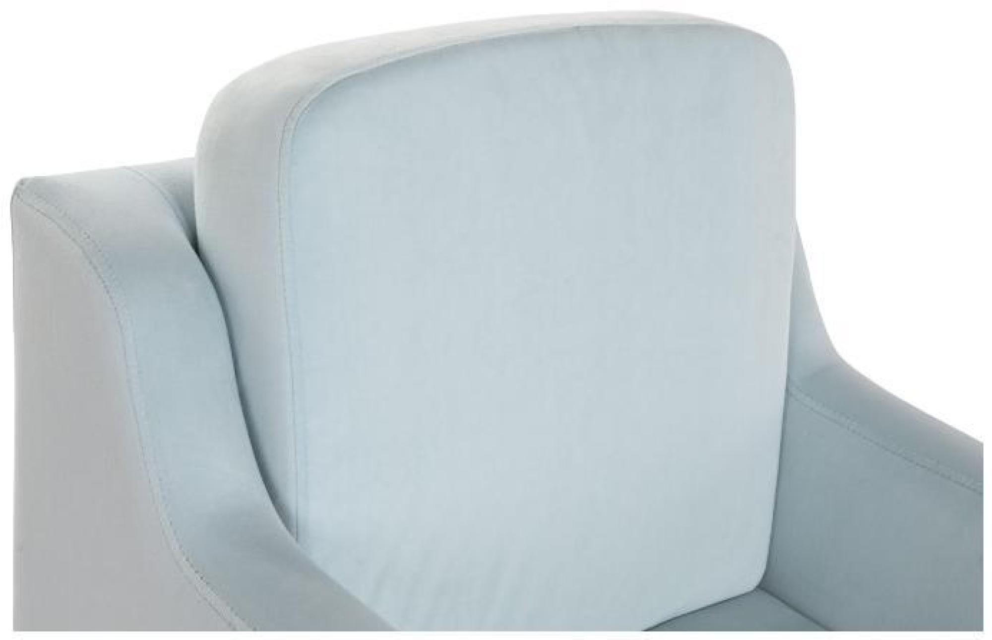 Product photograph of Sky Blue Fabric Armchair With Wooden Legs from Choice Furniture Superstore.