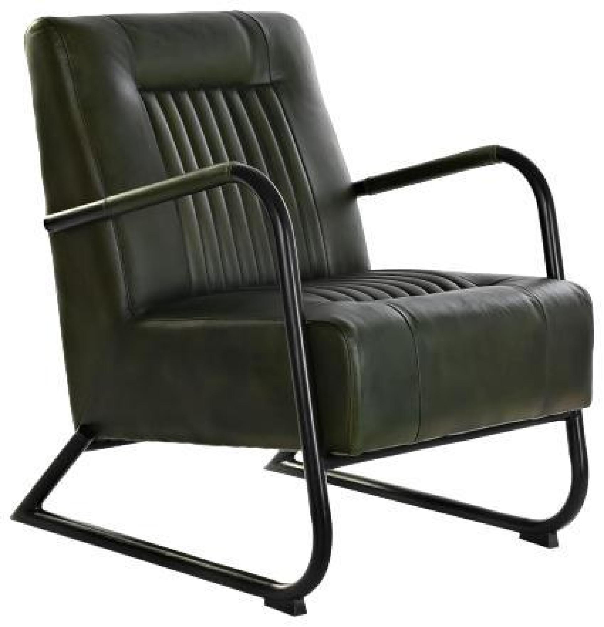 Product photograph of Green And Black Leather Armchair from Choice Furniture Superstore.