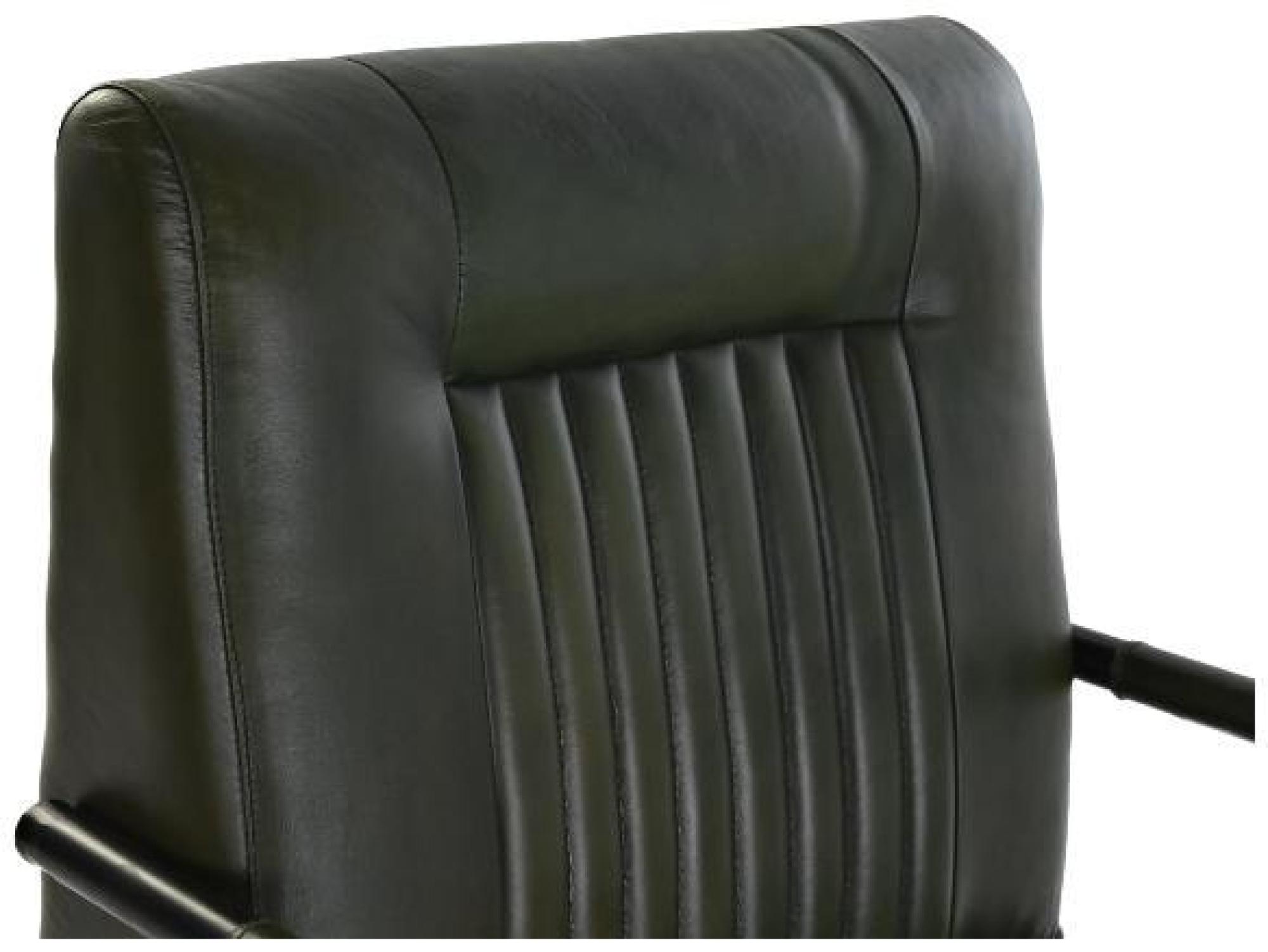 Product photograph of Green And Black Leather Armchair from Choice Furniture Superstore.